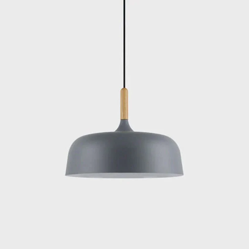 Lustra Pendant Lamp White Shade Wood - Image 55