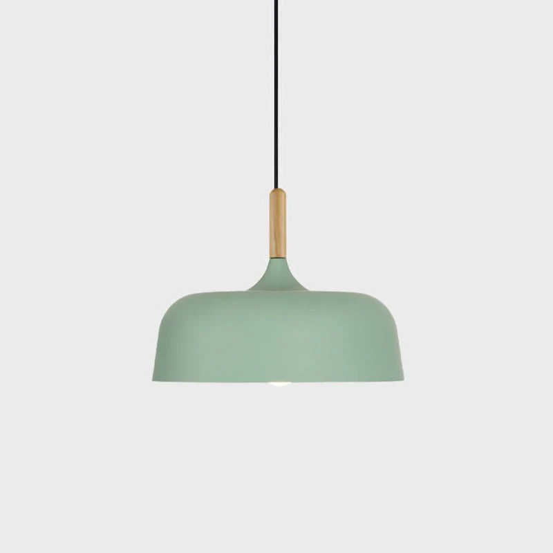 Lustra Pendant Lamp White Shade Wood - Image 56