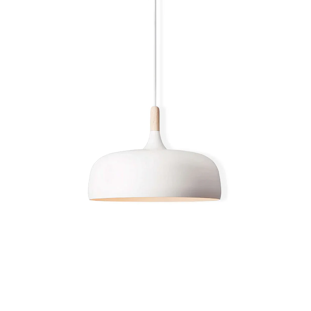Lustra Pendant Lamp White Shade Wood - Image 87