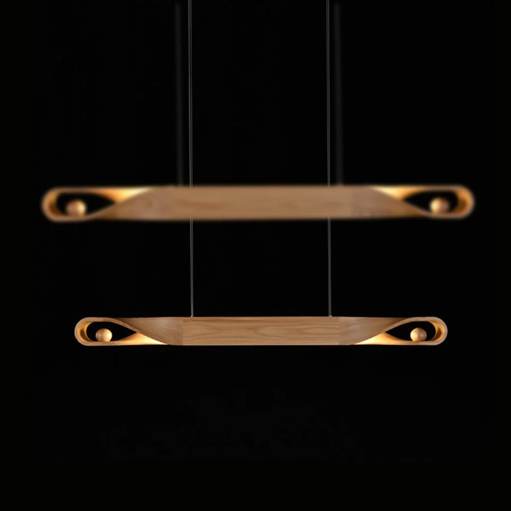 Lustra Pendant Lamp Wood Curved Minimalist - Image 10