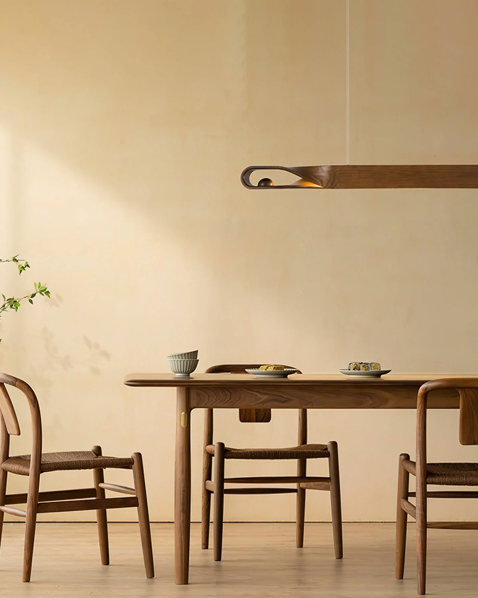Lustra Pendant Lamp Wood Curved Minimalist - Image 16