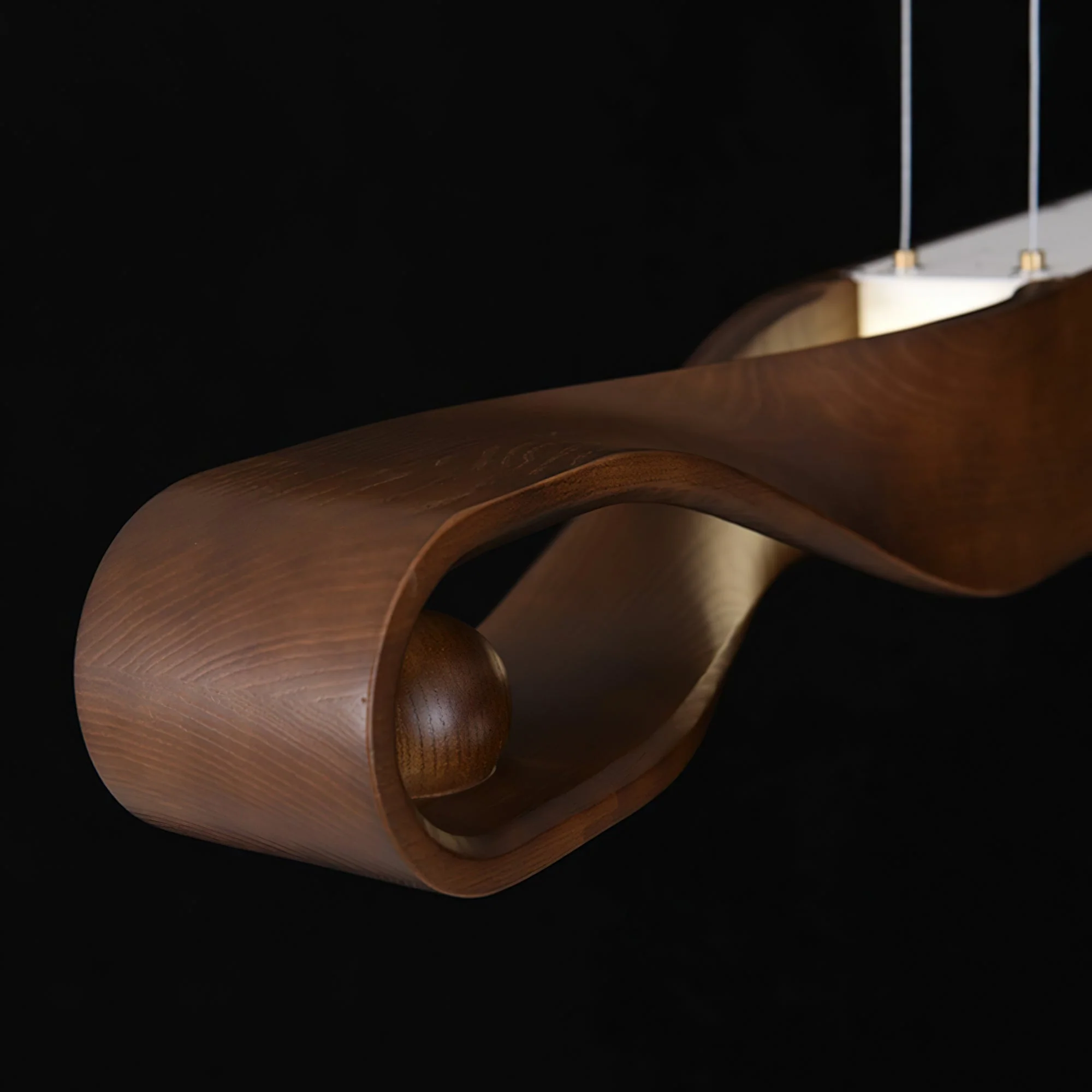 Lustra Pendant Lamp Wood Curved Minimalist - Image 17
