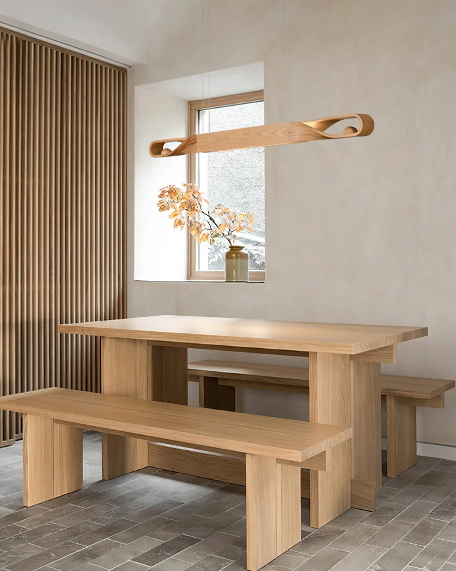 Lustra Pendant Lamp Wood Curved Minimalist - Image 8