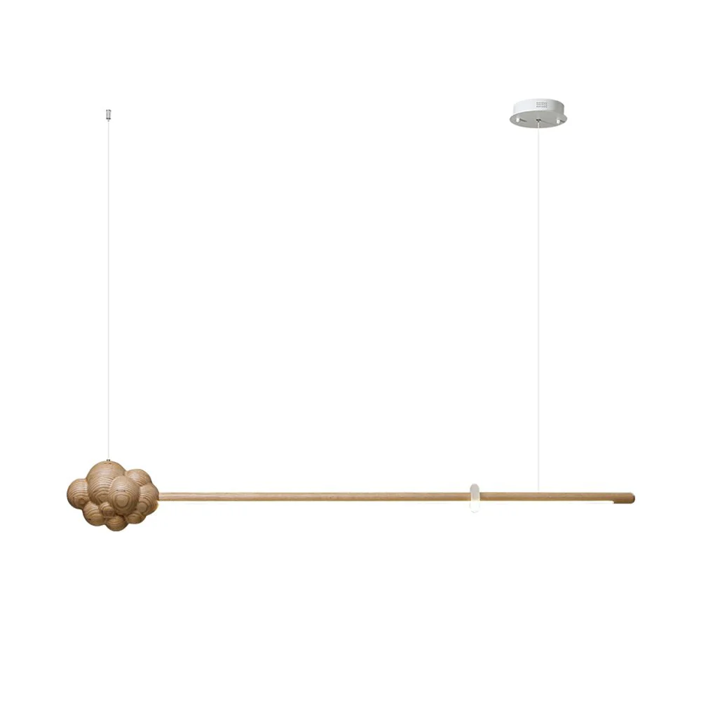 Lustra Pendant Lamp Wood Stick Cloud Minimalist - Image 17