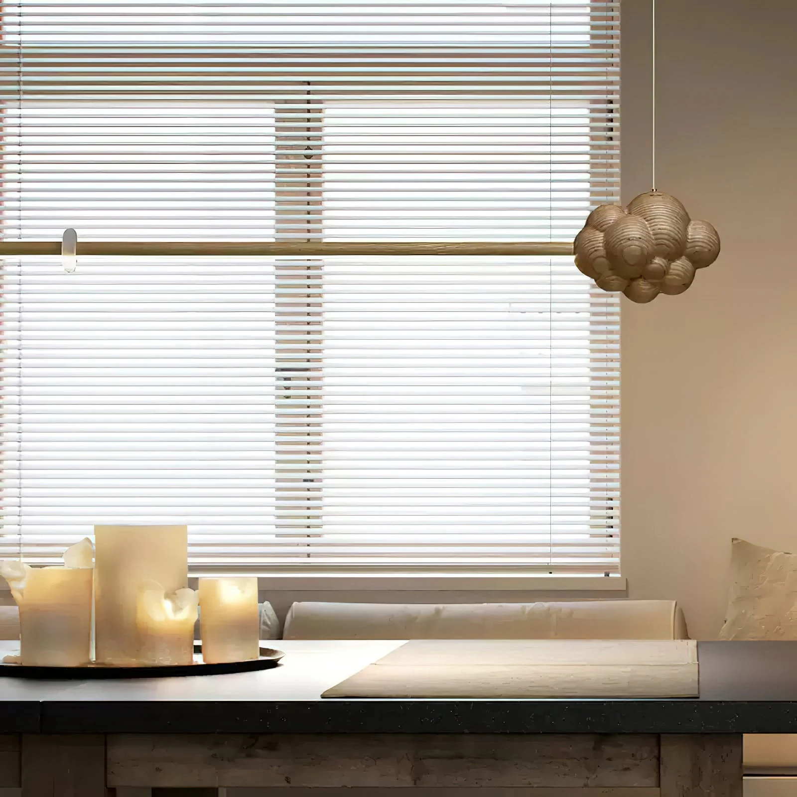 Lustra Pendant Lamp Wood Stick Cloud Minimalist - Image 3