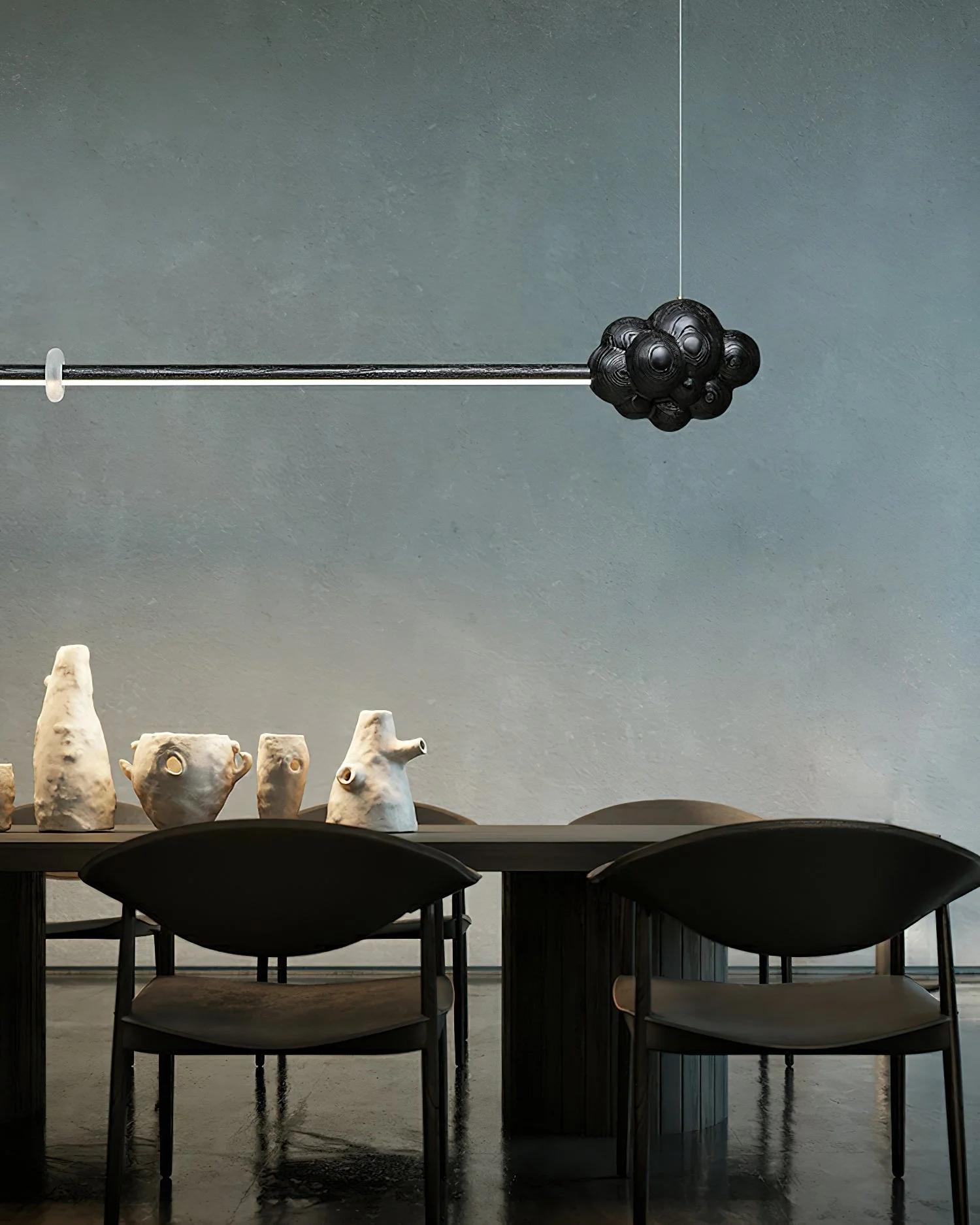 Lustra Pendant Lamp Wood Stick Cloud Minimalist - Image 5