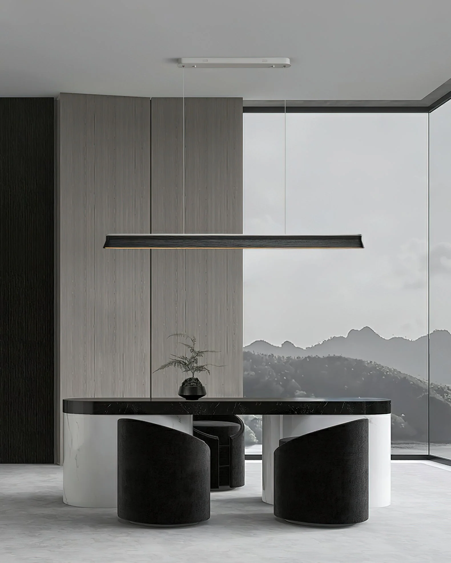 Lustra Pendant Lamp Wooden Beam Minimalist - Image 12