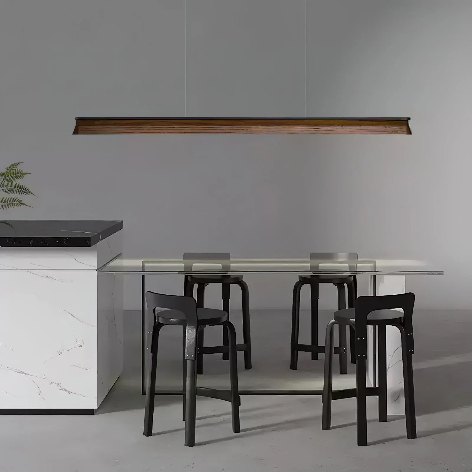 Lustra Pendant Lamp Wooden Beam Minimalist - Image 16