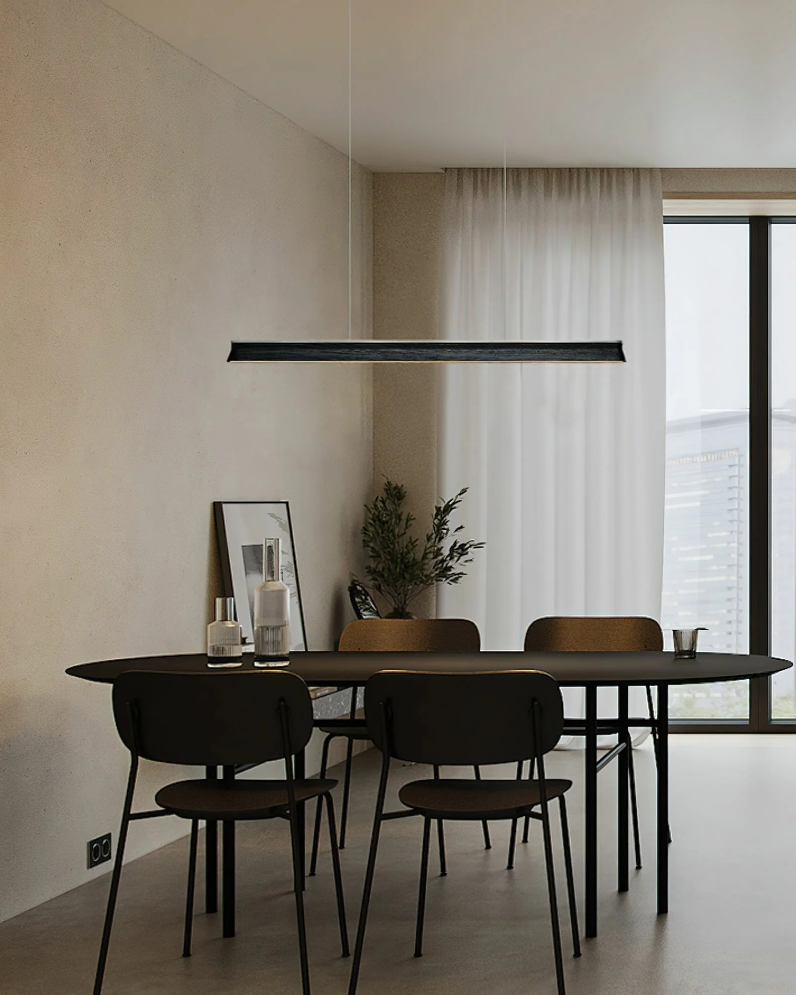 Lustra Pendant Lamp Wooden Beam Minimalist - Image 23