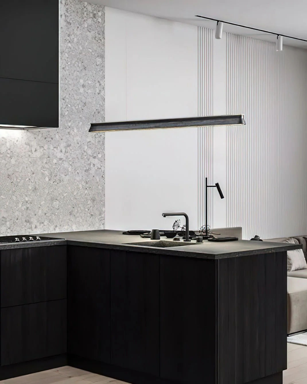 Lustra Pendant Lamp Wooden Beam Minimalist - Image 37