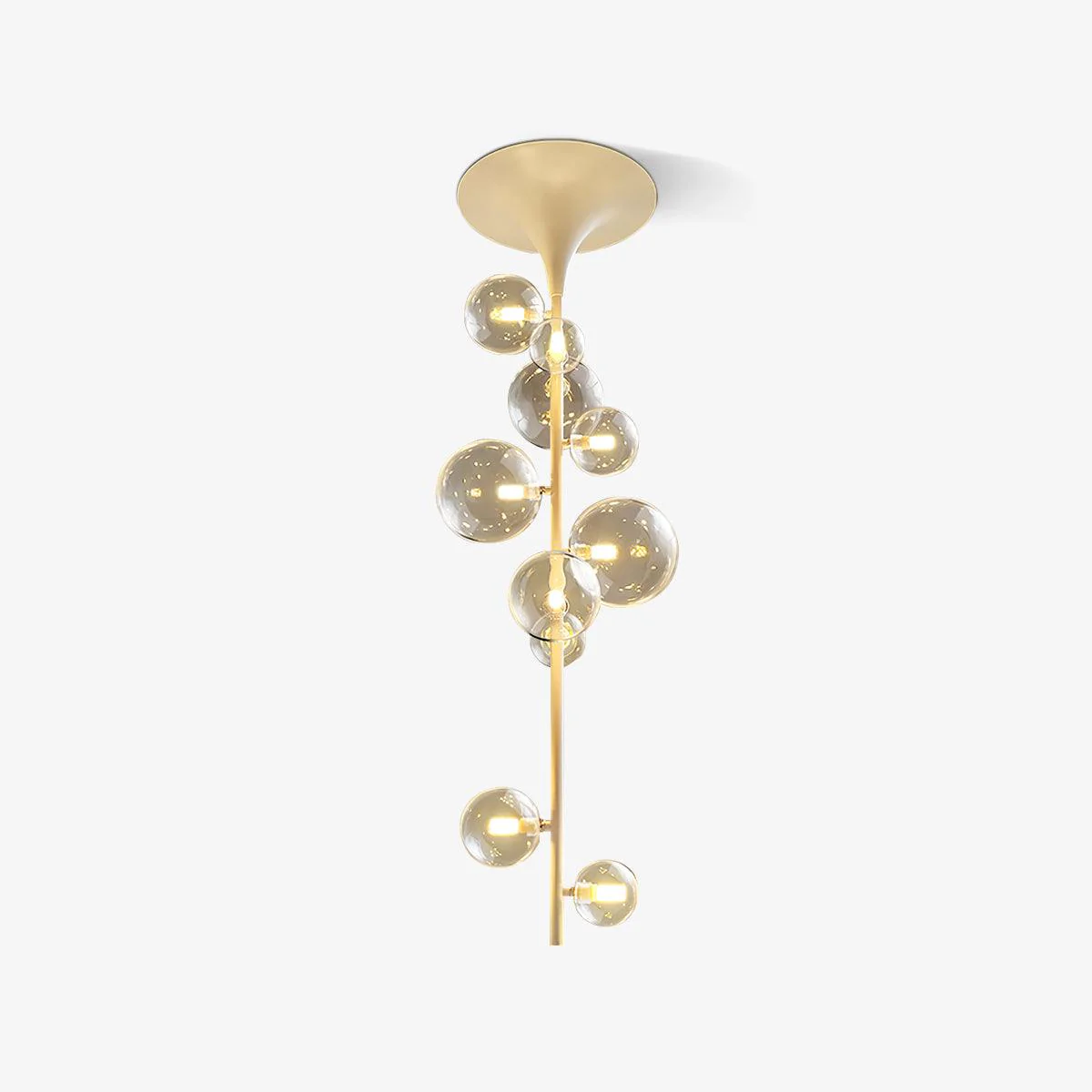 Lustra Pendant Light Brass Glass Cascading for Hallway