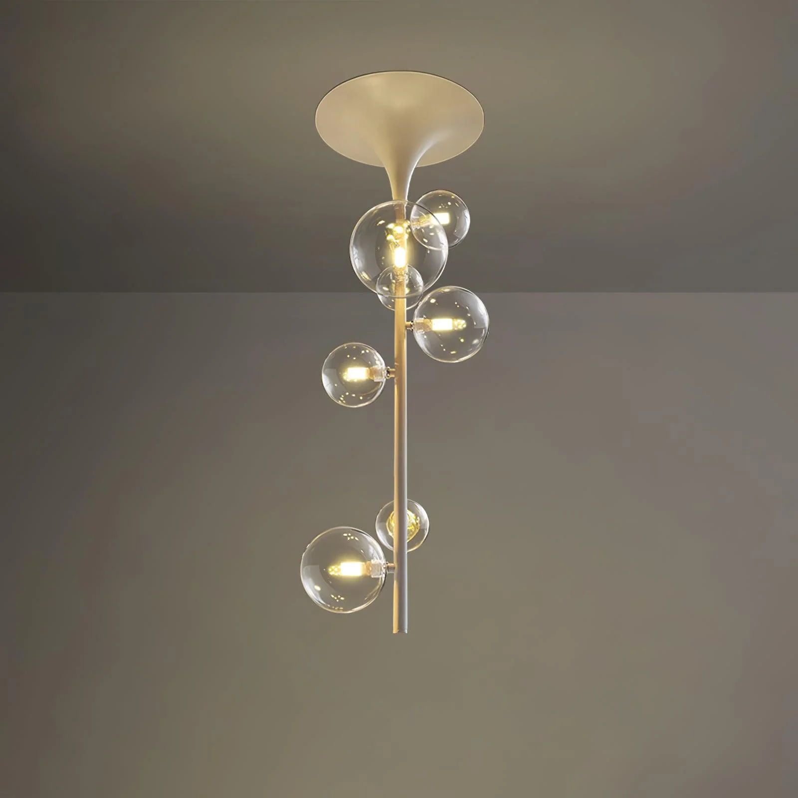 Lustra Pendant Light Brass Glass Cascading for Hallway - Image 10