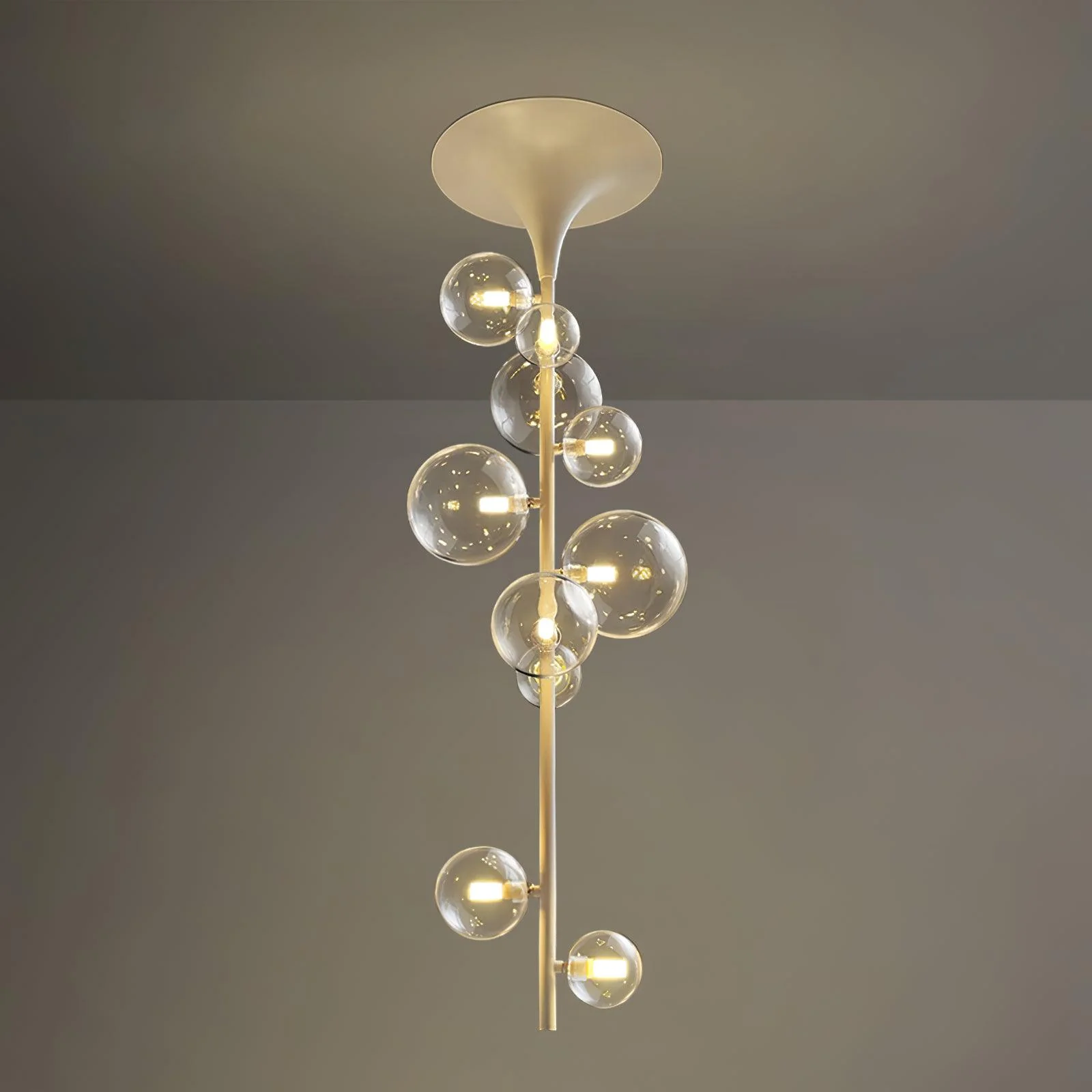 Lustra Pendant Light Brass Glass Cascading for Hallway - Image 13