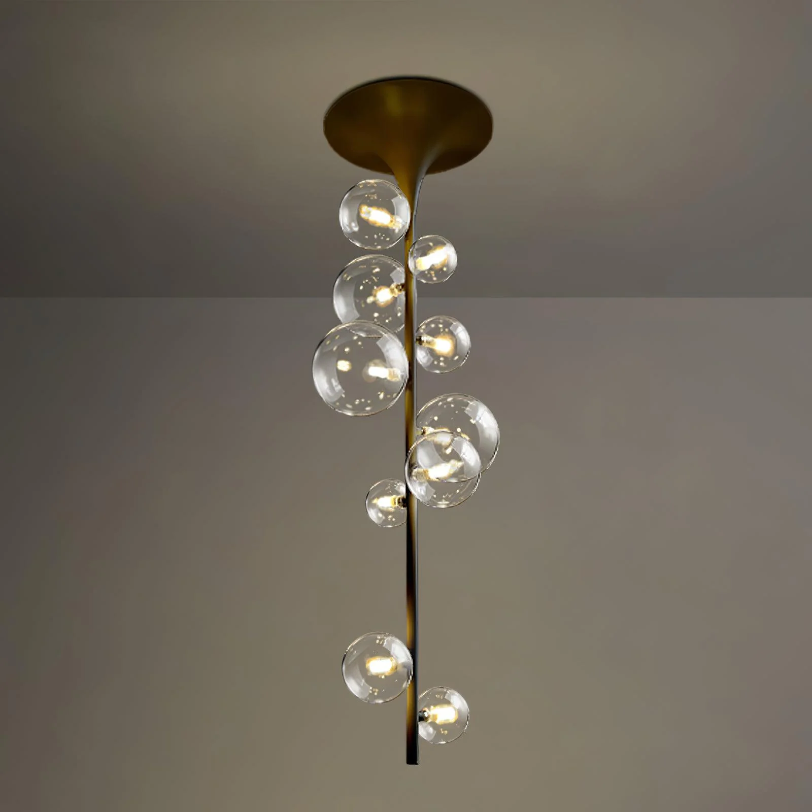 Lustra Pendant Light Brass Glass Cascading for Hallway - Image 14