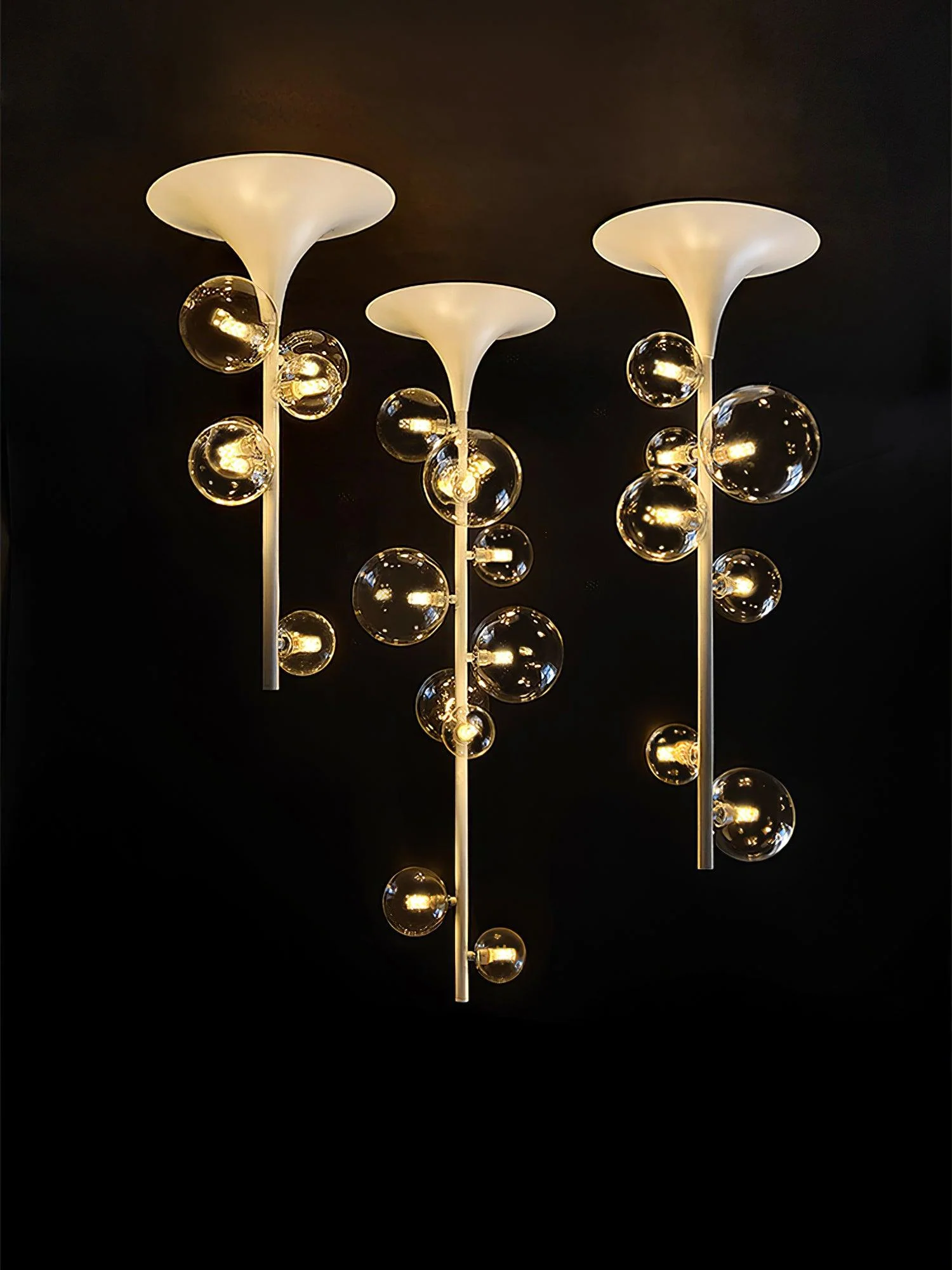 Lustra Pendant Light Brass Glass Cascading for Hallway - Image 17