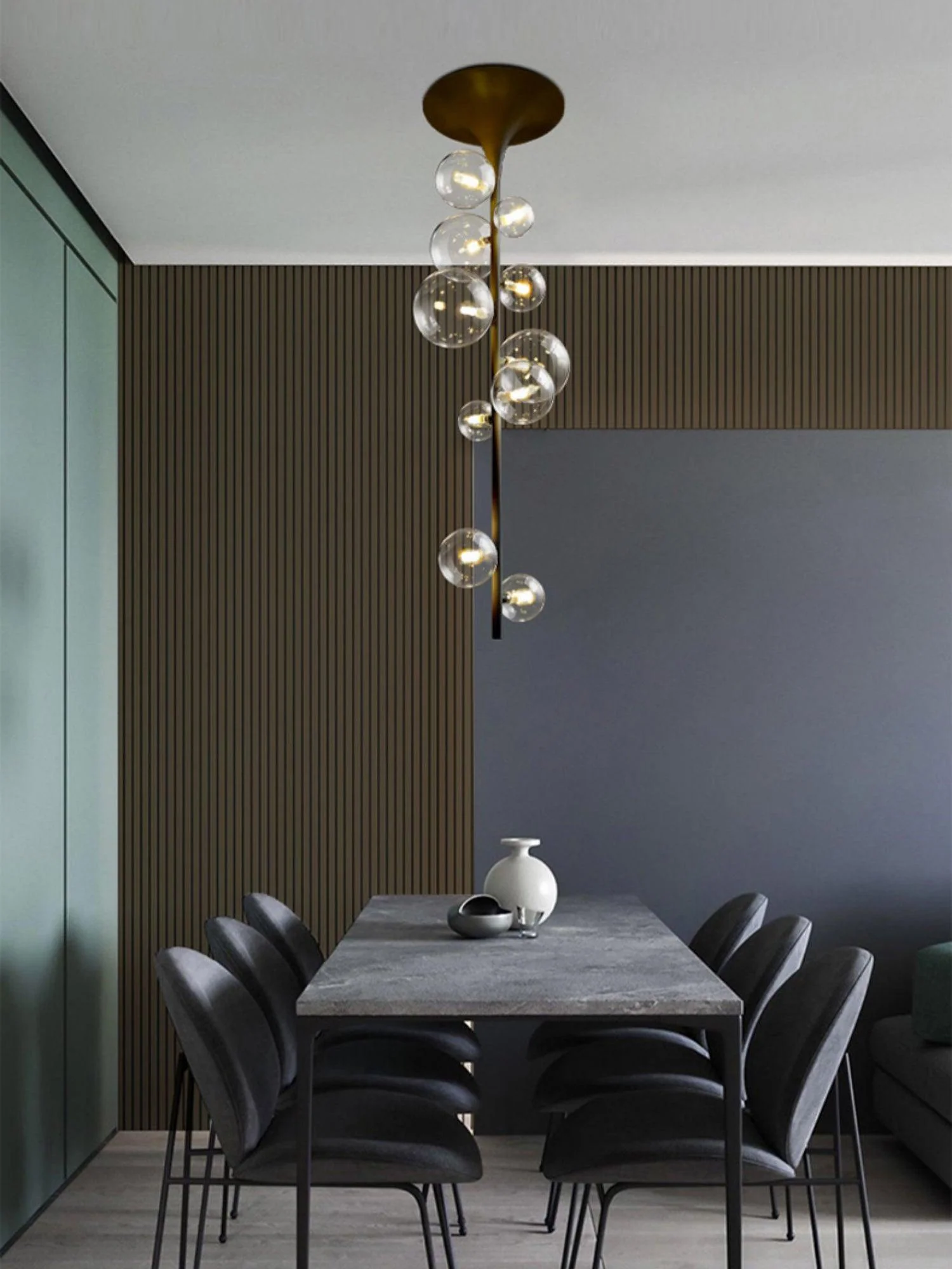 Lustra Pendant Light Brass Glass Cascading for Hallway - Image 22