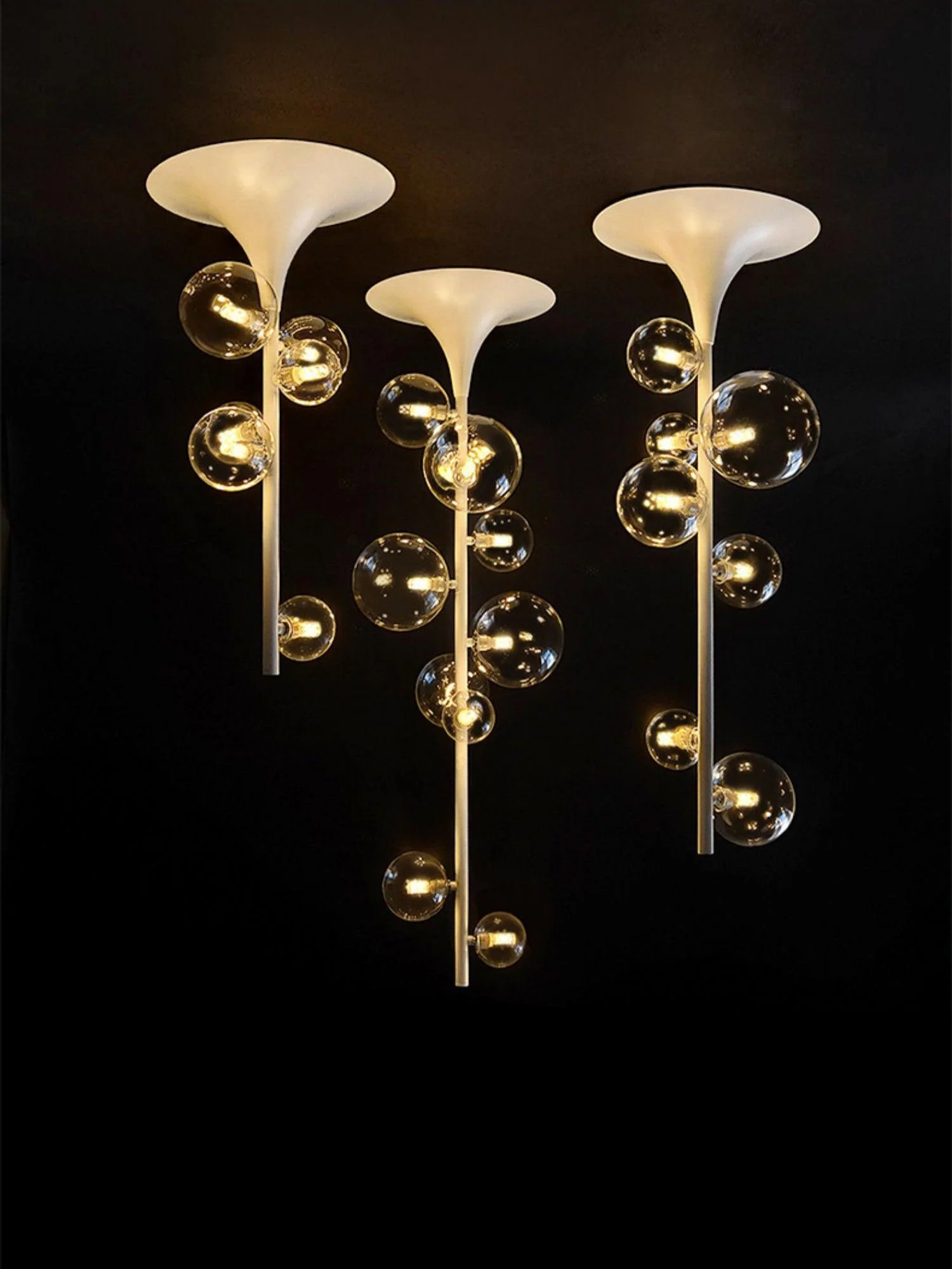 Lustra Pendant Light Brass Glass Cascading for Hallway - Image 26