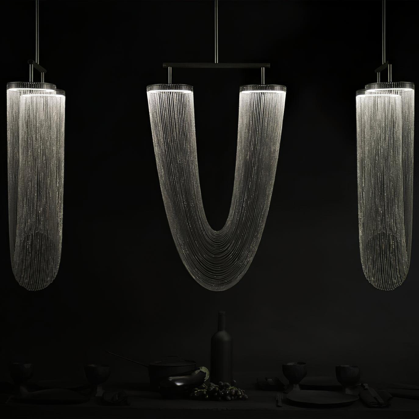 Lustra Pendant Light Copper Chain Sculptural Modern - Image 11