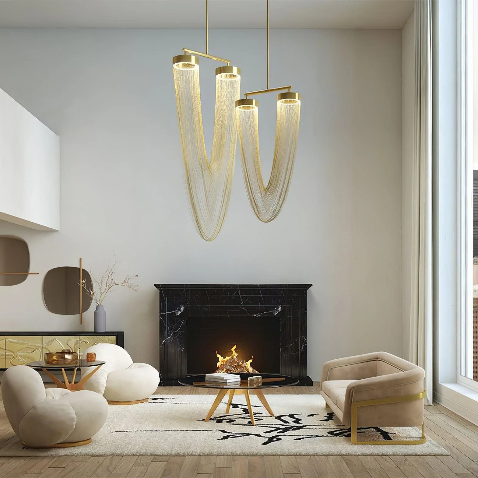Lustra Pendant Light Copper Chain Sculptural Modern - Image 12