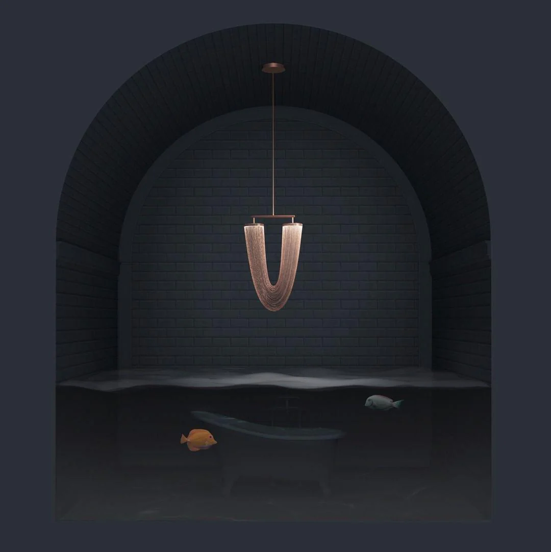 Lustra Pendant Light Copper Chain Sculptural Modern - Image 13