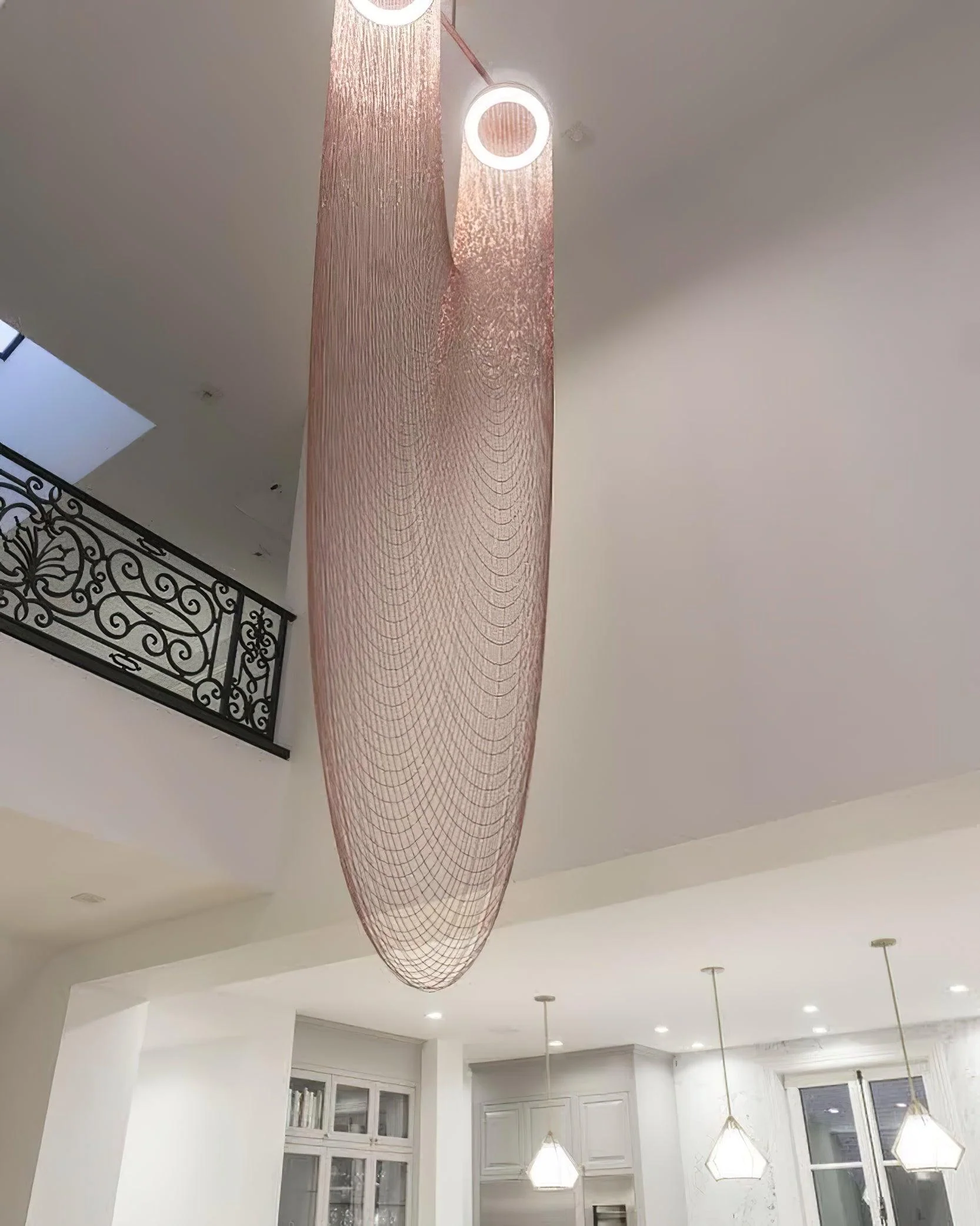 Lustra Pendant Light Copper Chain Sculptural Modern - Image 14