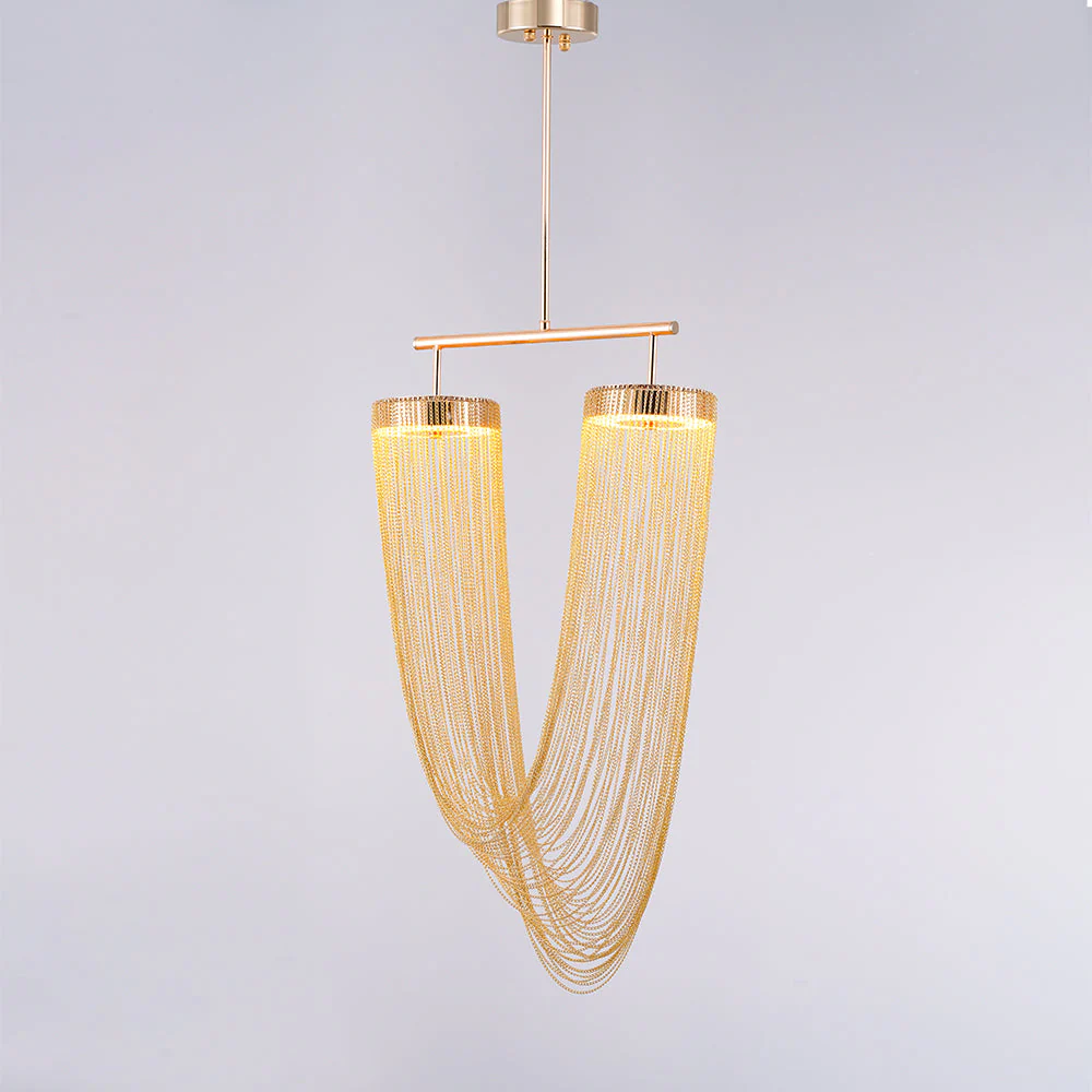 Lustra Pendant Light Copper Chain Sculptural Modern - Image 36