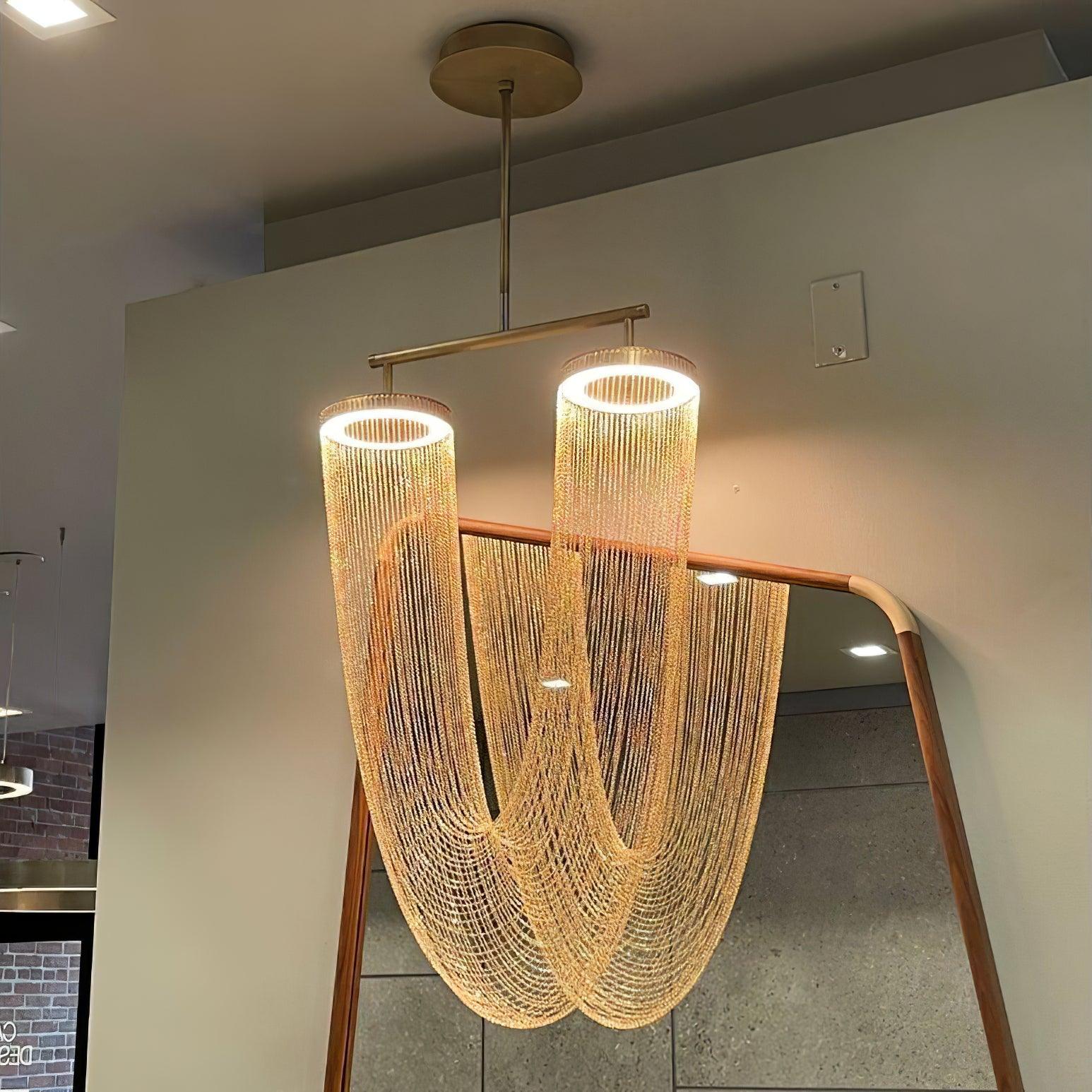 Lustra Pendant Light Copper Chain Sculptural Modern - Image 45