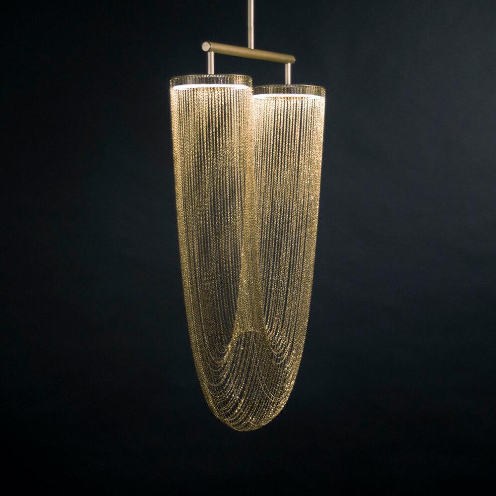 Lustra Pendant Light Copper Chain Sculptural Modern - Image 9