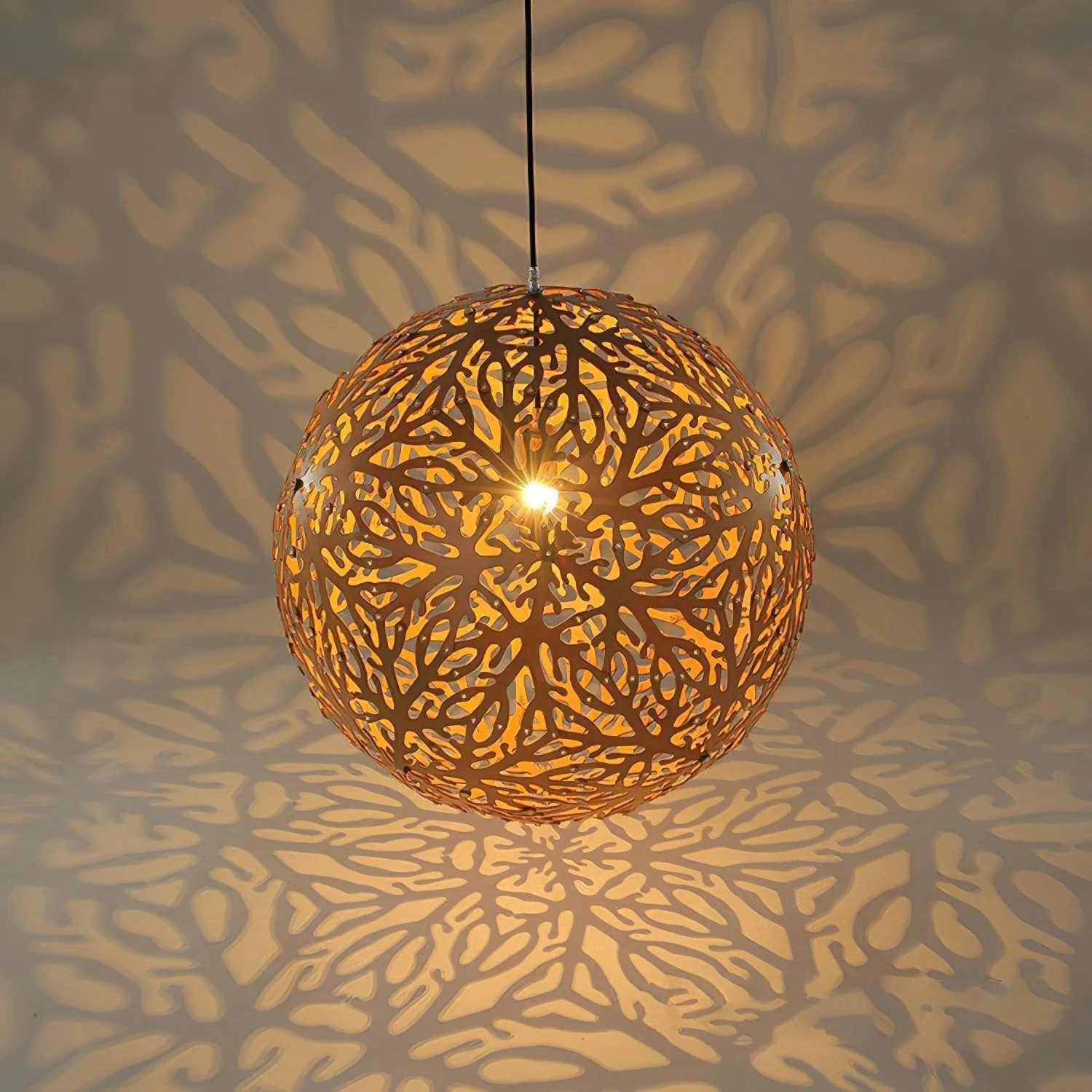 Lustra Pendant Light Geometric Wooden Woven - Image 10