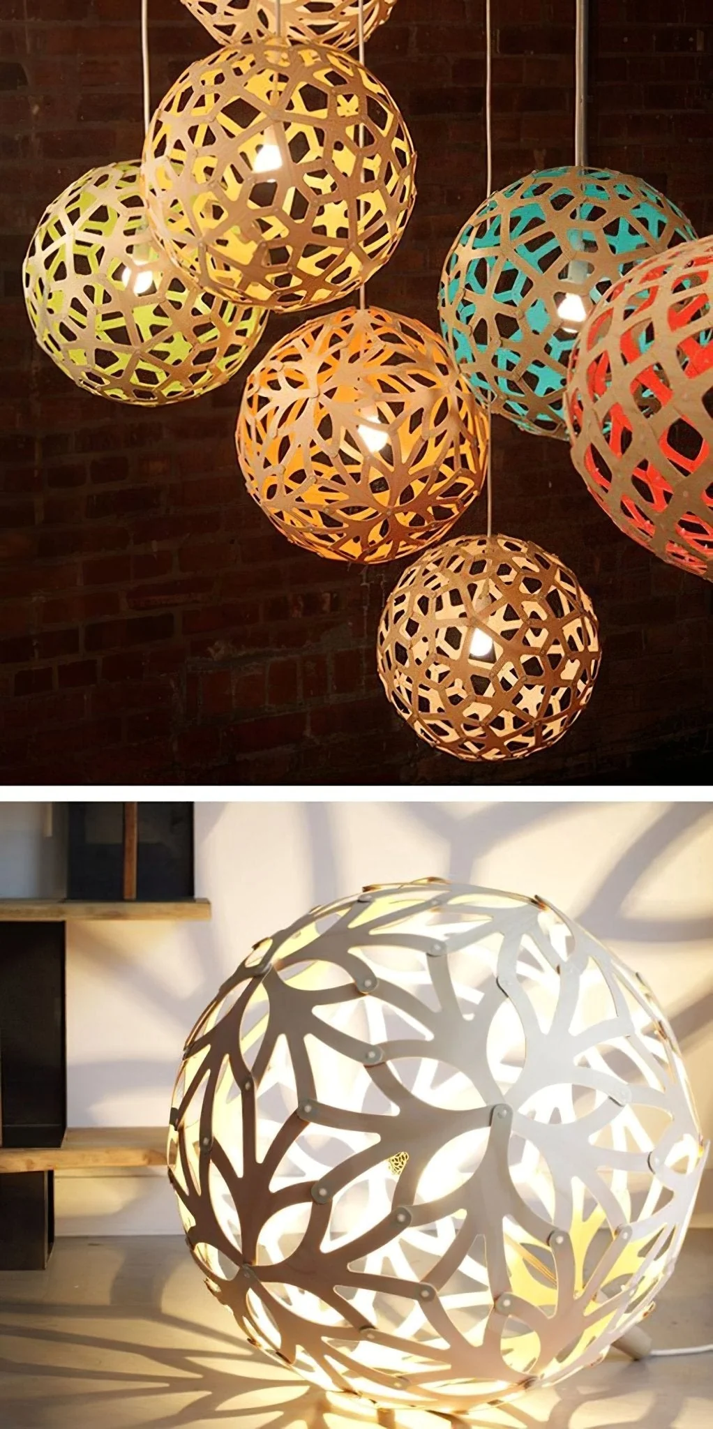 Lustra Pendant Light Geometric Wooden Woven - Image 11