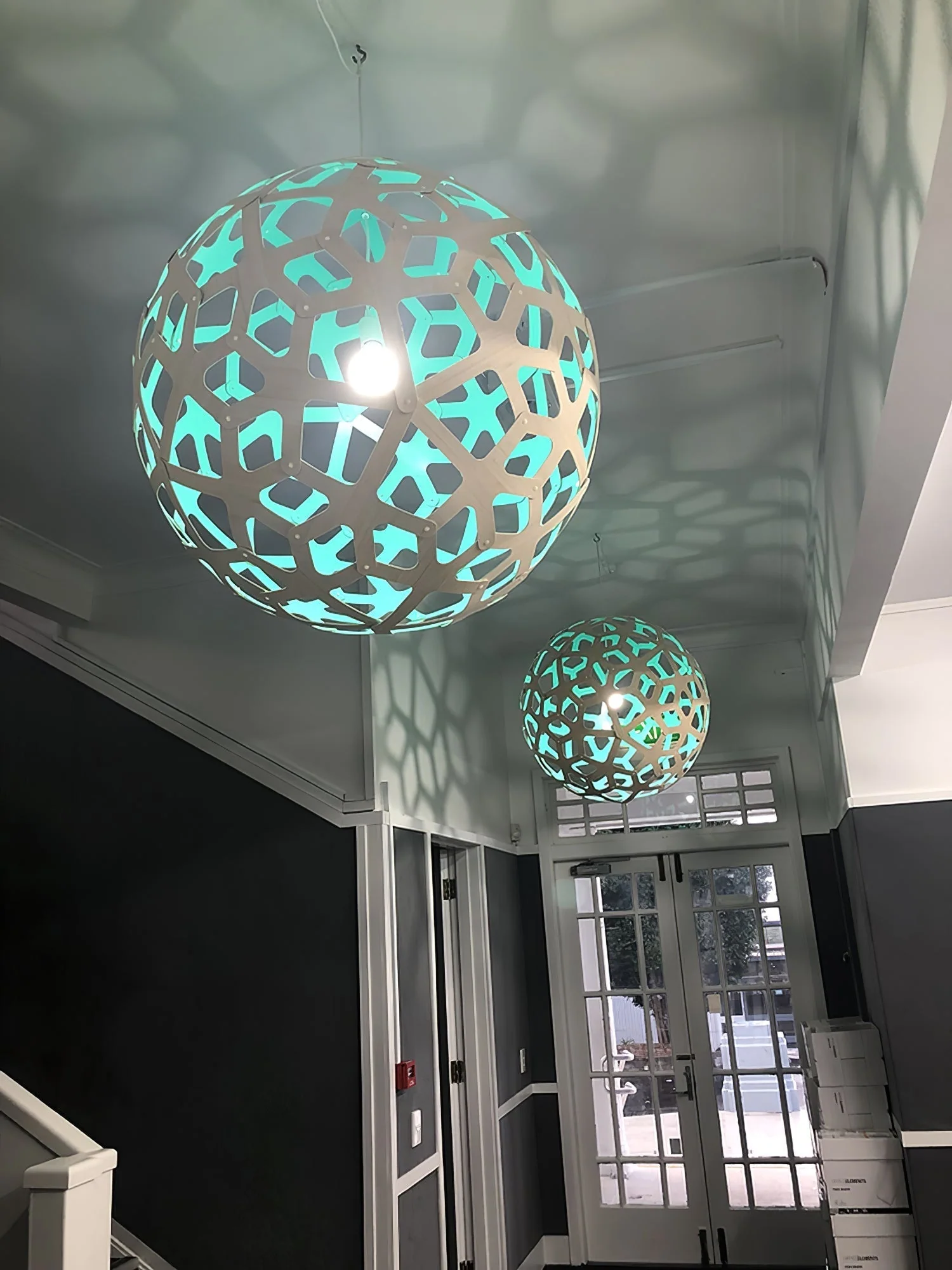 Lustra Pendant Light Geometric Wooden Woven - Image 16
