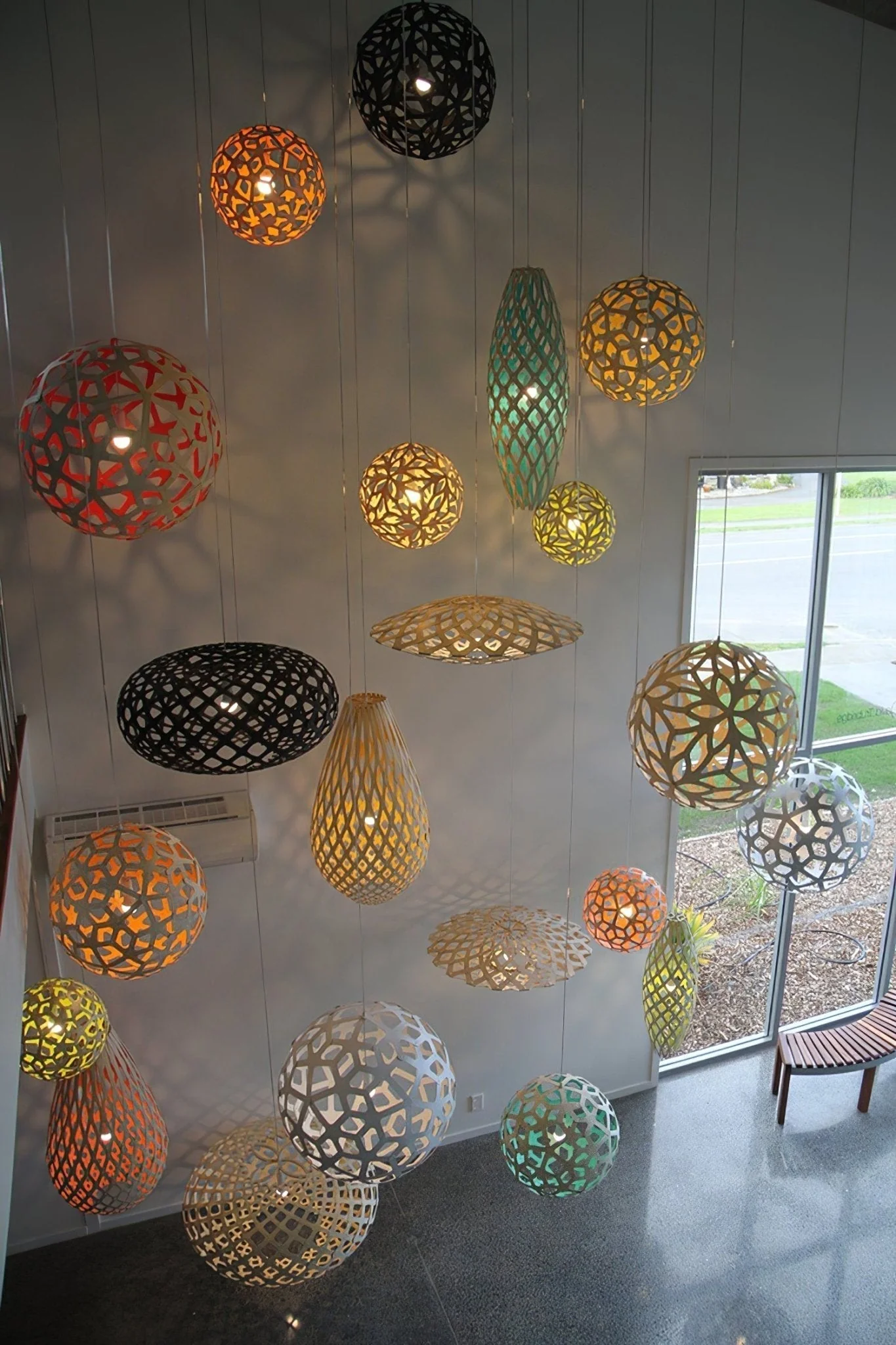 Lustra Pendant Light Geometric Wooden Woven - Image 24