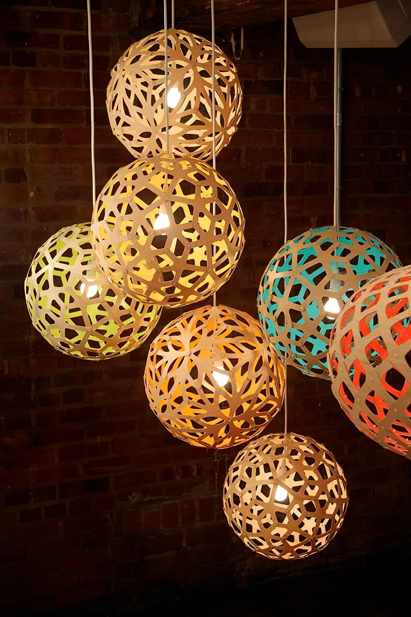 Lustra Pendant Light Geometric Wooden Woven - Image 25