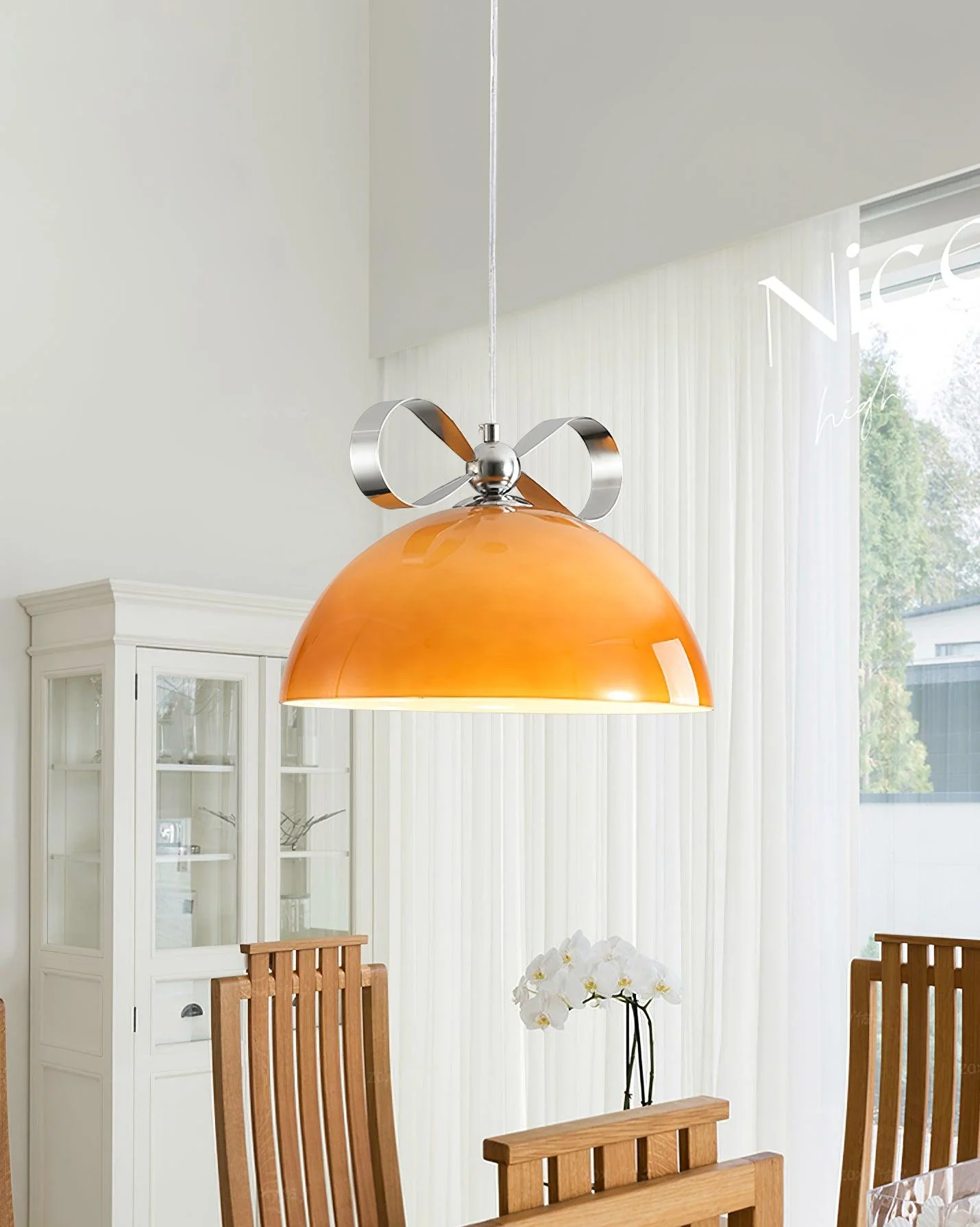 Lustra Pendant Light Glass Amber Dining - Image 7