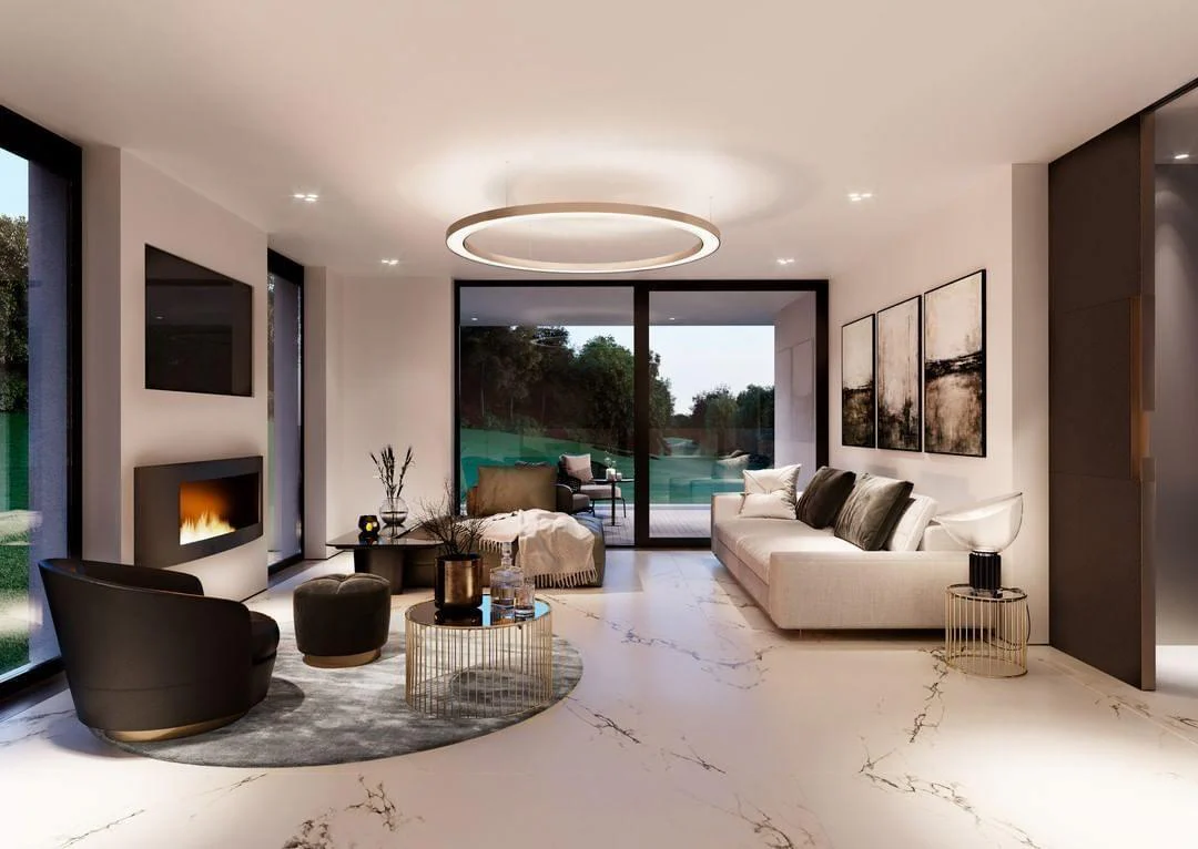 Lustra Pendant Light LED Ring Gold Modern 3-Ring - Image 24