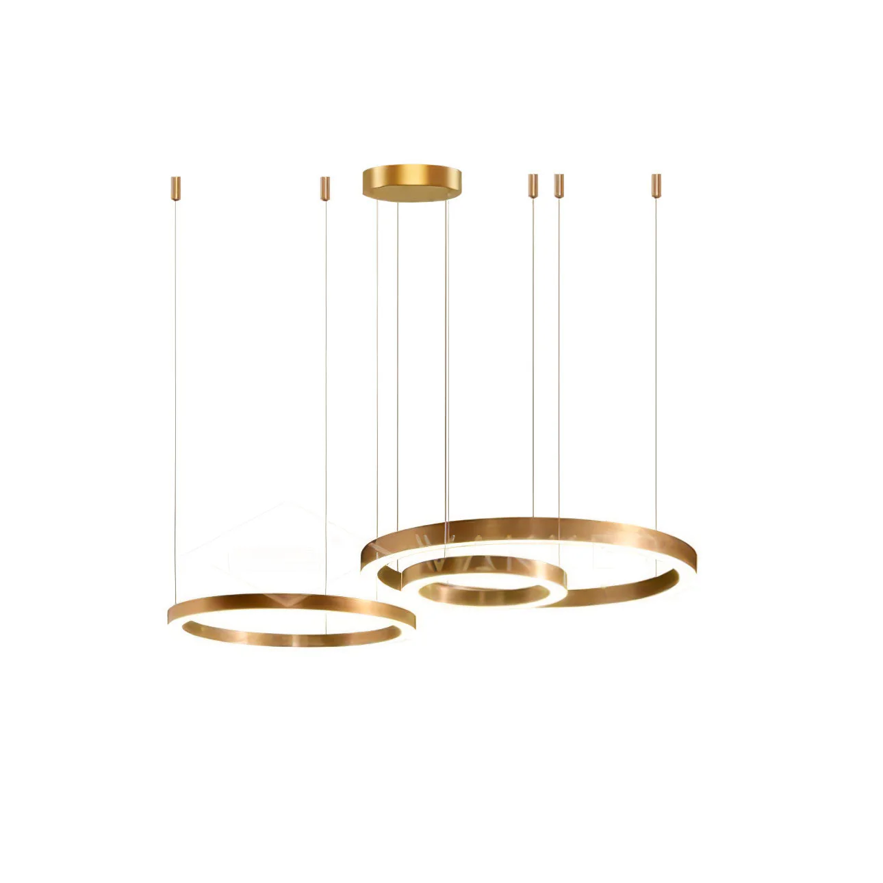 Lustra Pendant Light LED Ring Gold Modern 3-Ring - Image 51