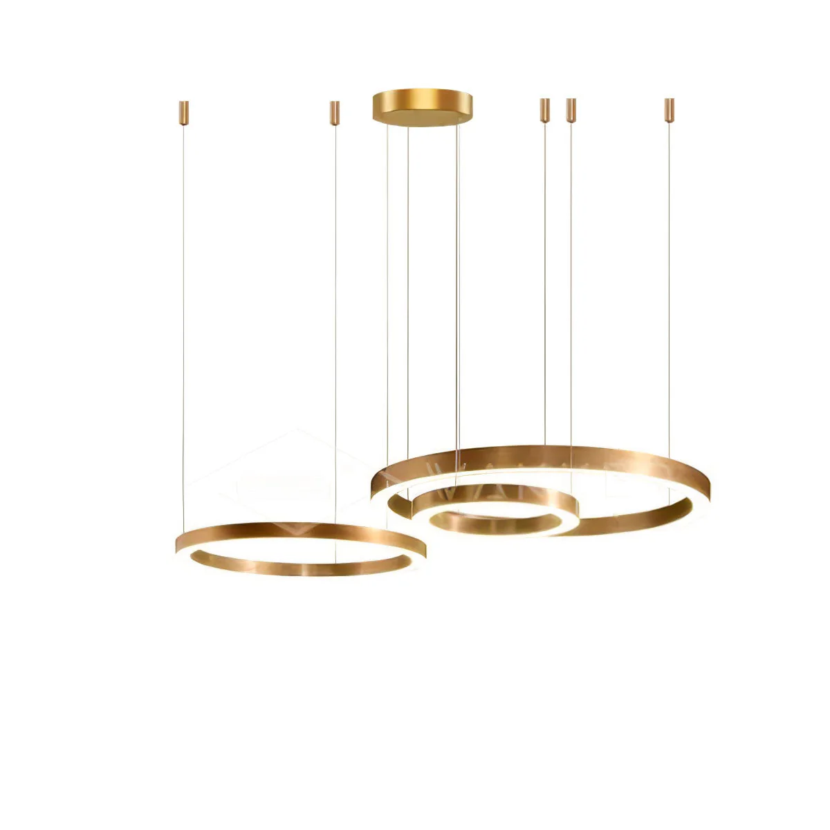 Lustra Pendant Light LED Ring Gold Modern 3-Ring - Image 53
