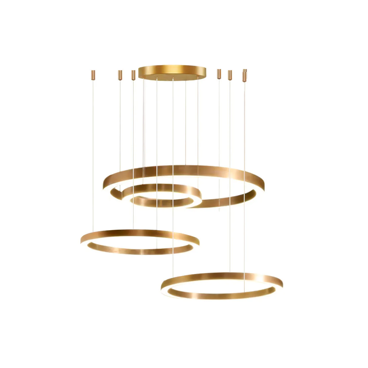 Lustra Pendant Light LED Ring Gold Modern 3-Ring - Image 55