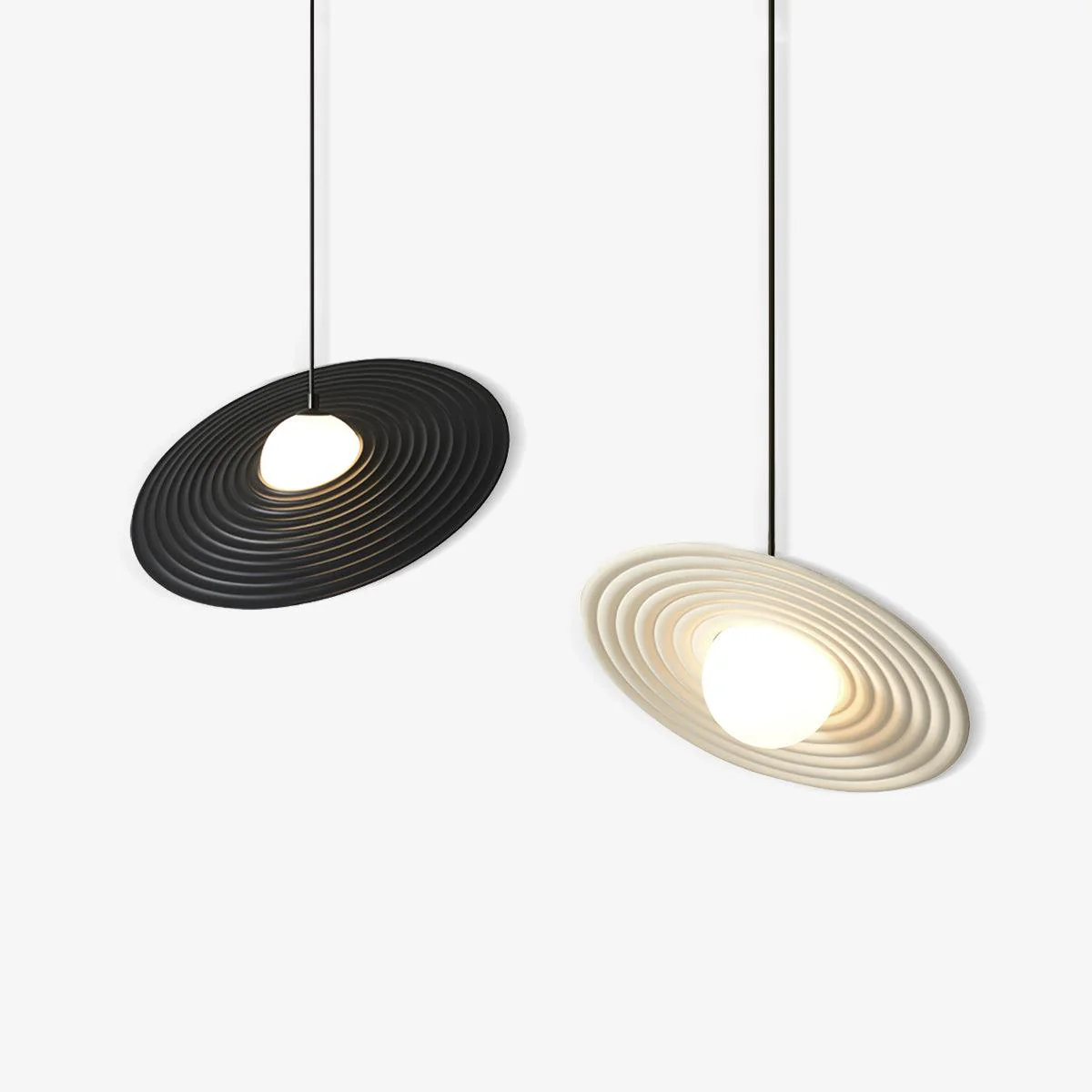 Lustra Pendant Light PE LED Plate White and Black - Image 13