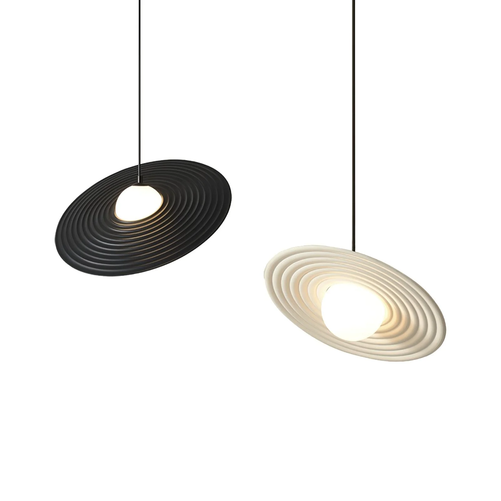 Lustra Pendant Light PE LED Plate White and Black - Image 2
