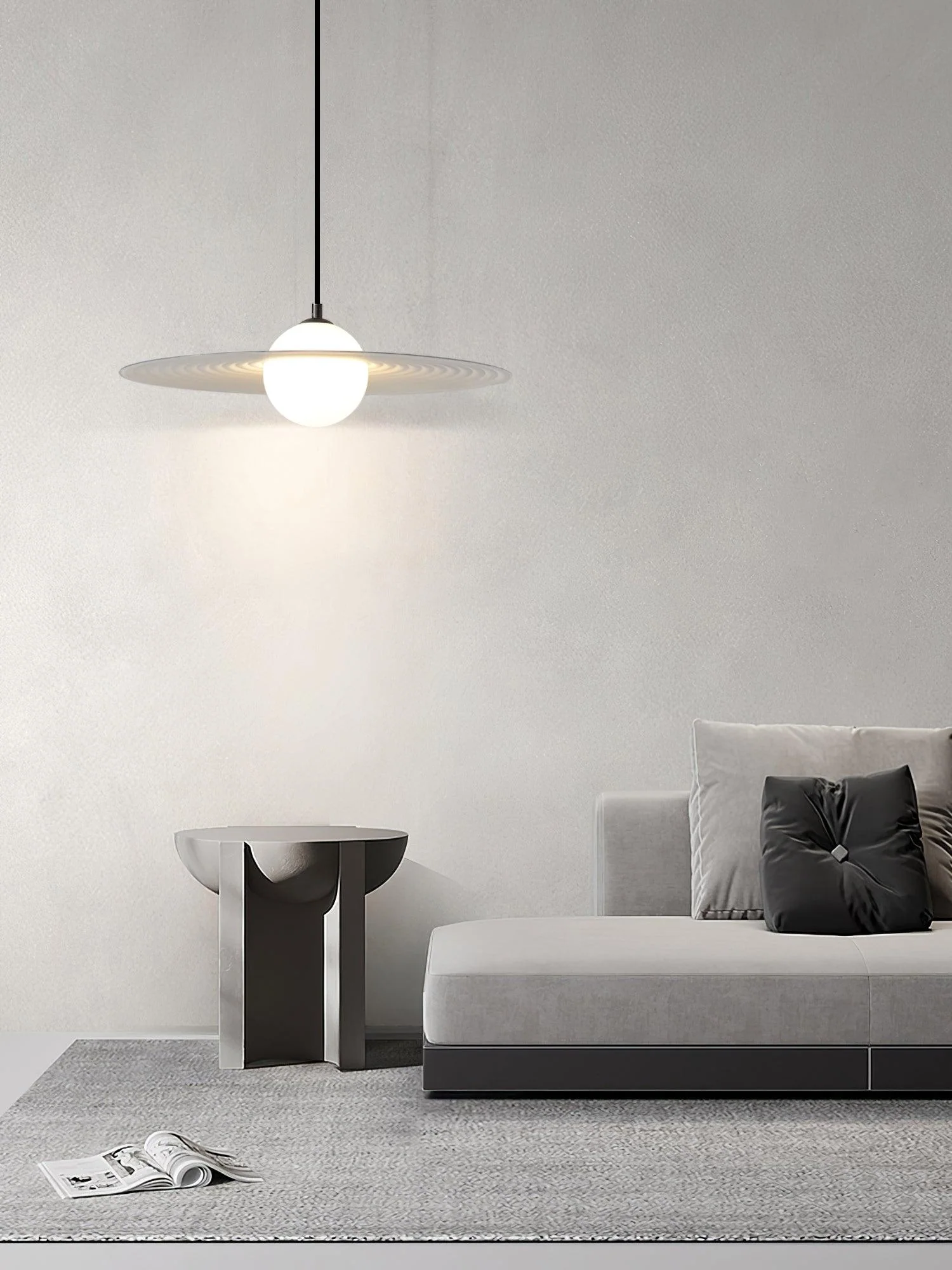 Lustra Pendant Light PE LED Plate White and Black - Image 35