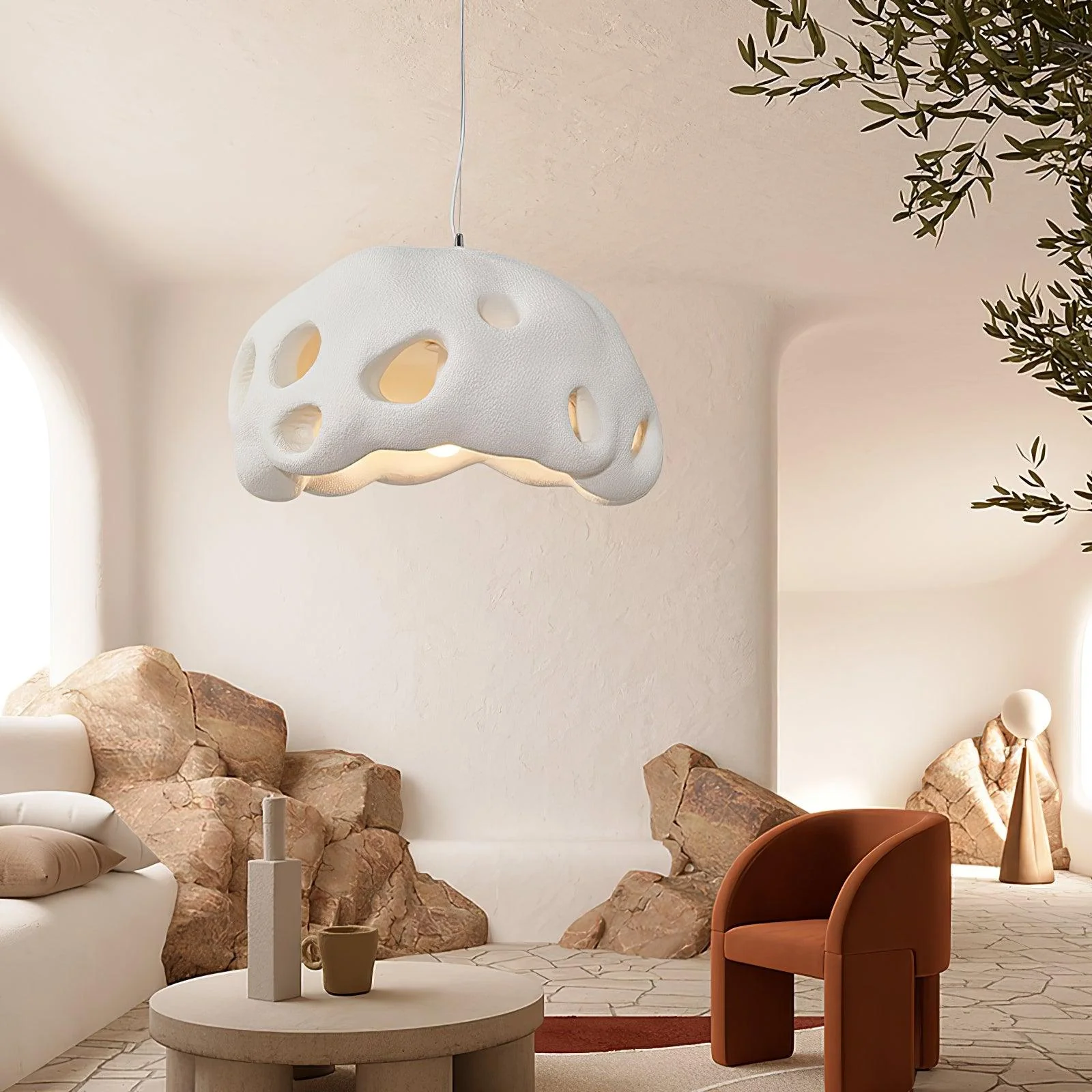 Lustra Pendant Light Resin White for Living Room - Image 14