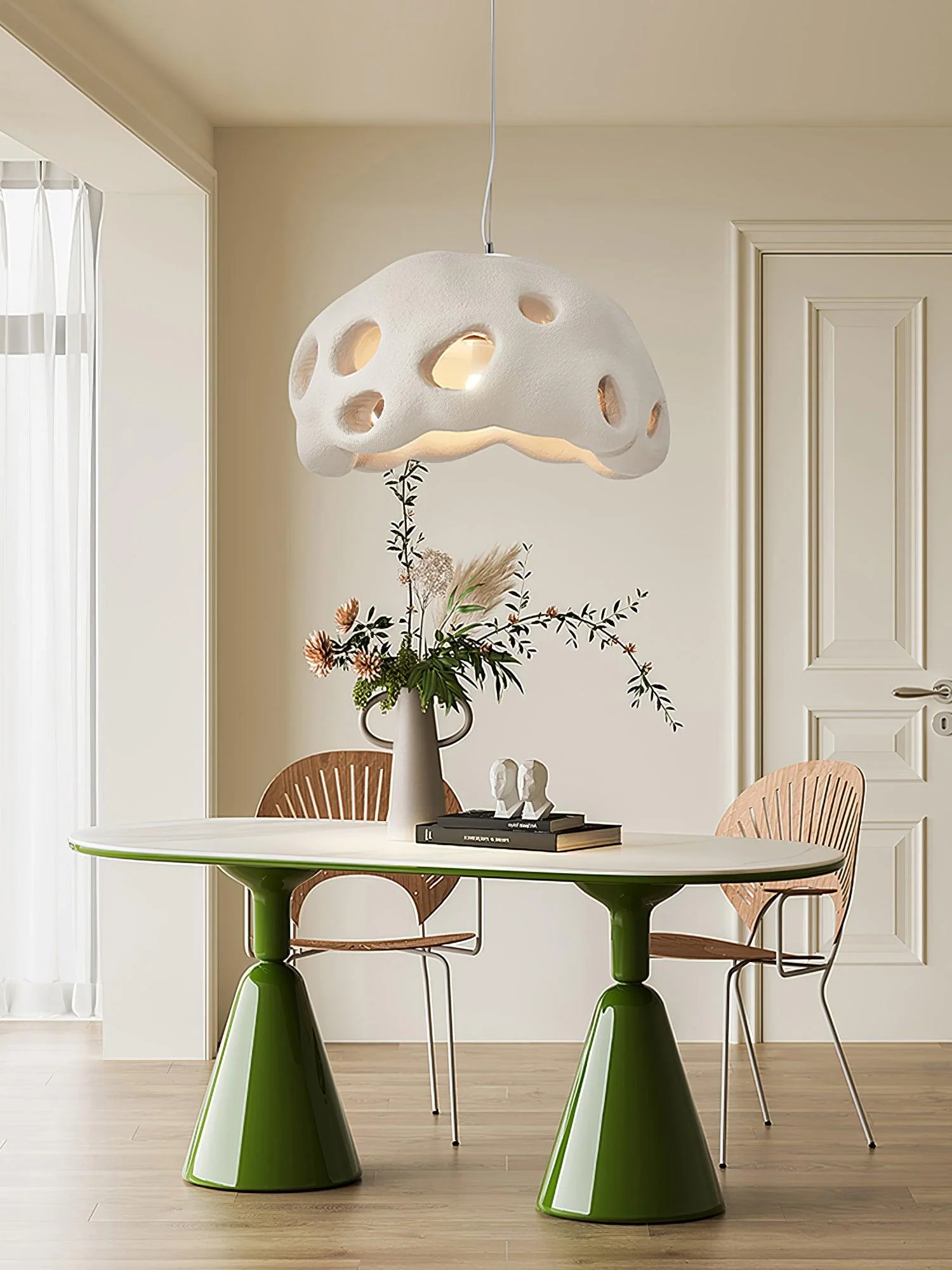 Lustra Pendant Light Resin White for Living Room - Image 18