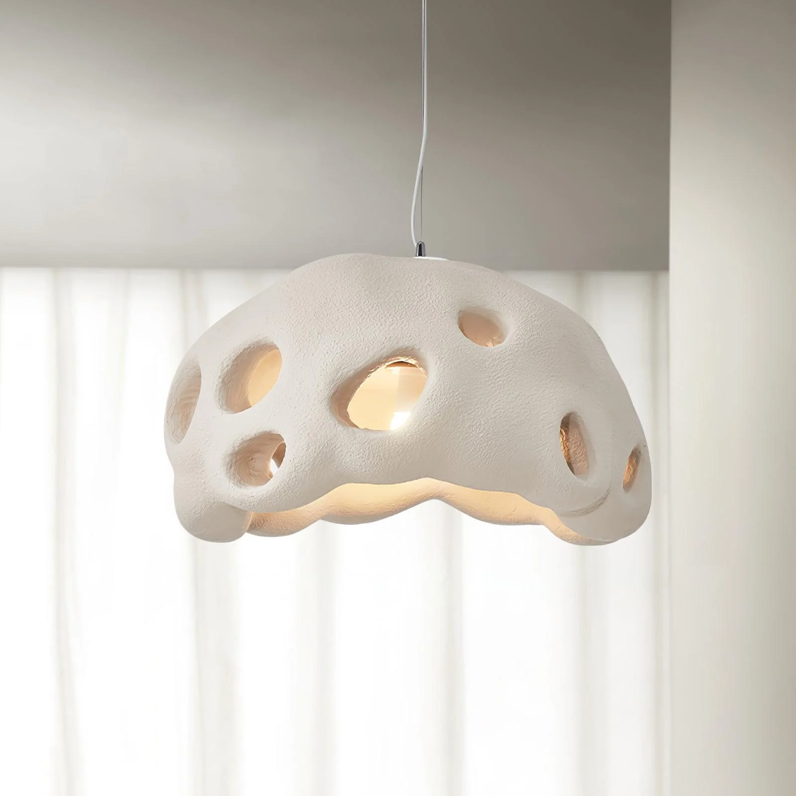 Lustra Pendant Light Resin White for Living Room - Image 23