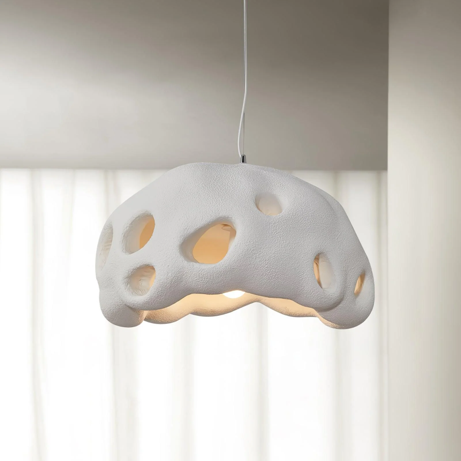 Lustra Pendant Light Resin White for Living Room - Image 25
