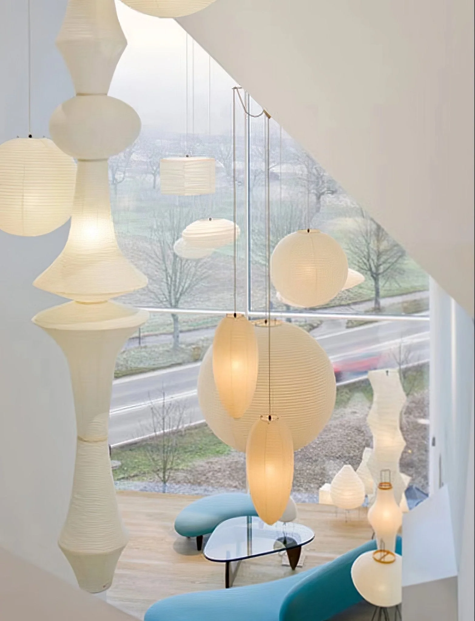 Lustra Pendant Light Washi Paper E for Living Room - Image 27