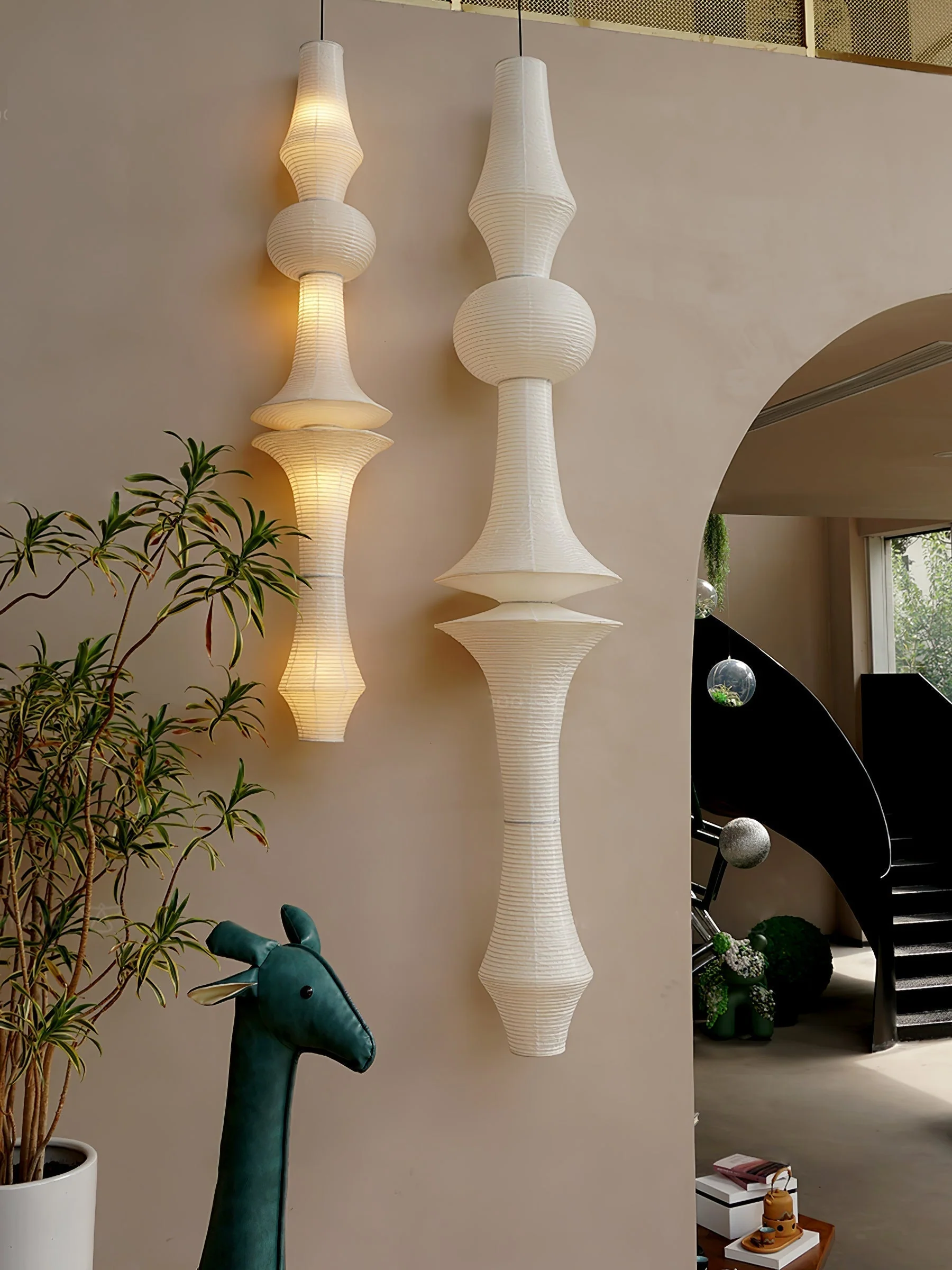 Lustra Pendant Light Washi Paper E for Living Room - Image 30