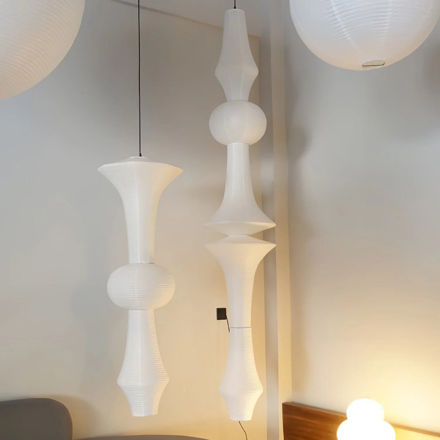 Lustra Pendant Light Washi Paper E for Living Room - Image 39