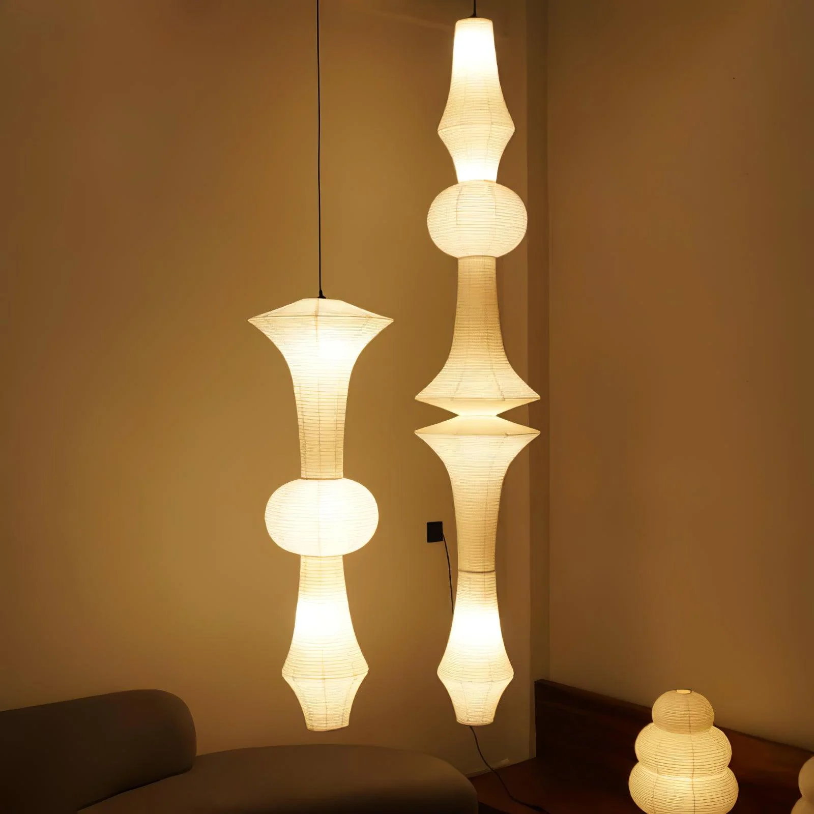 Lustra Pendant Light Washi Paper E for Living Room - Image 40