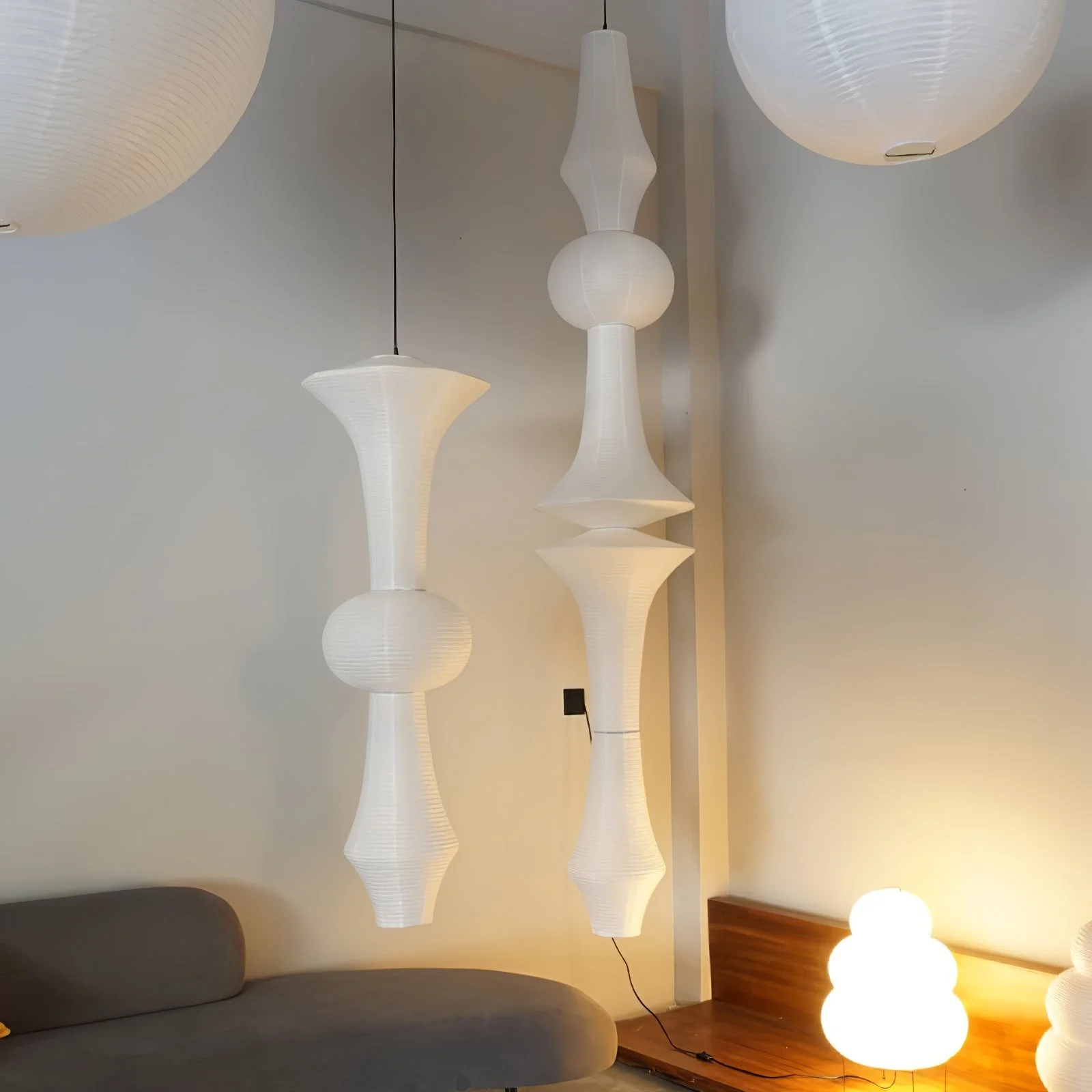 Lustra Pendant Light Washi Paper E for Living Room - Image 49